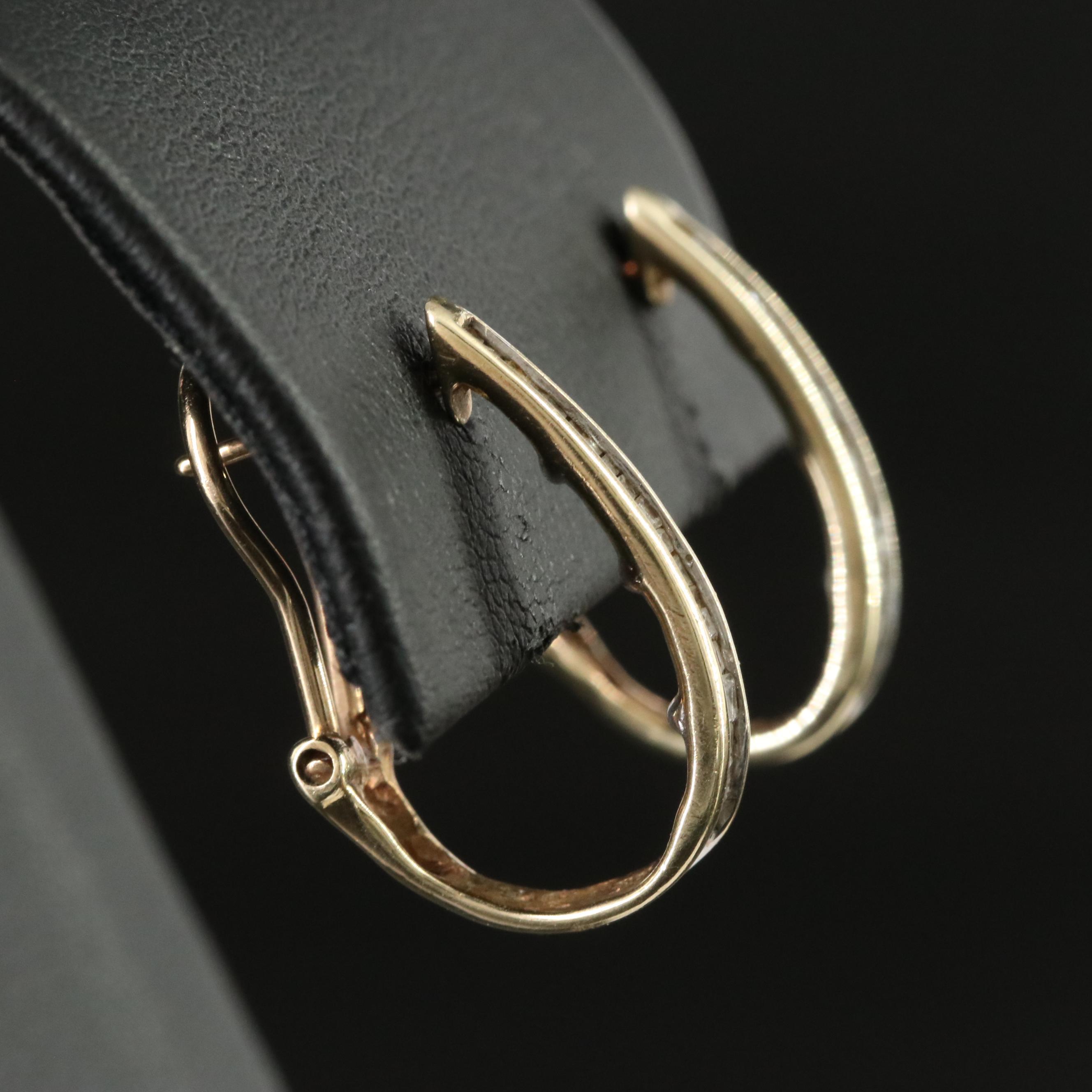 10K 0.50 CTW Diamond J Hoop Earrings