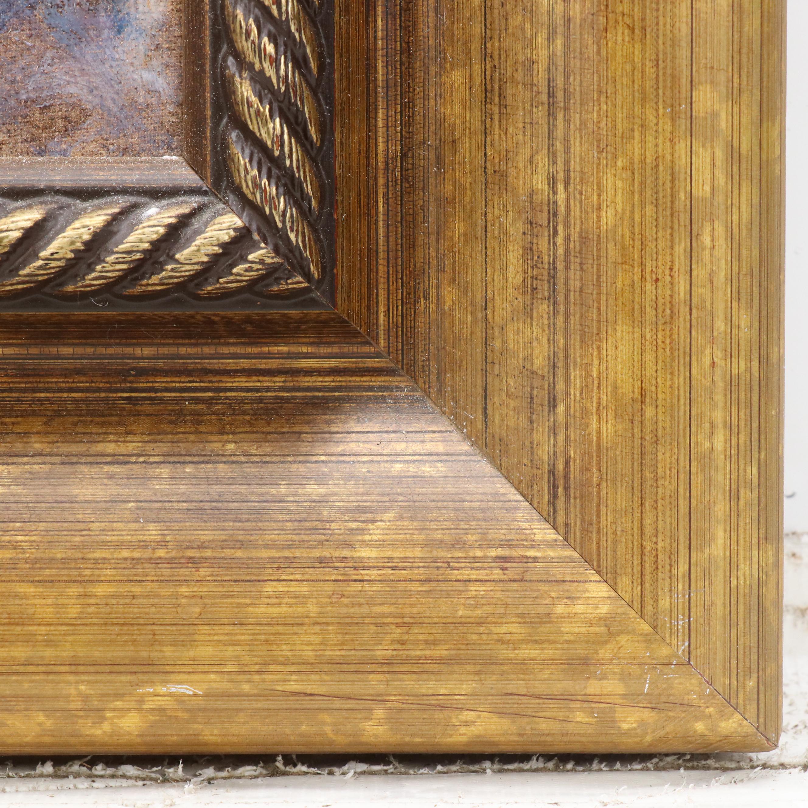 Ladislao Plasencki Still Life Oil Painting with Violin and Fruit