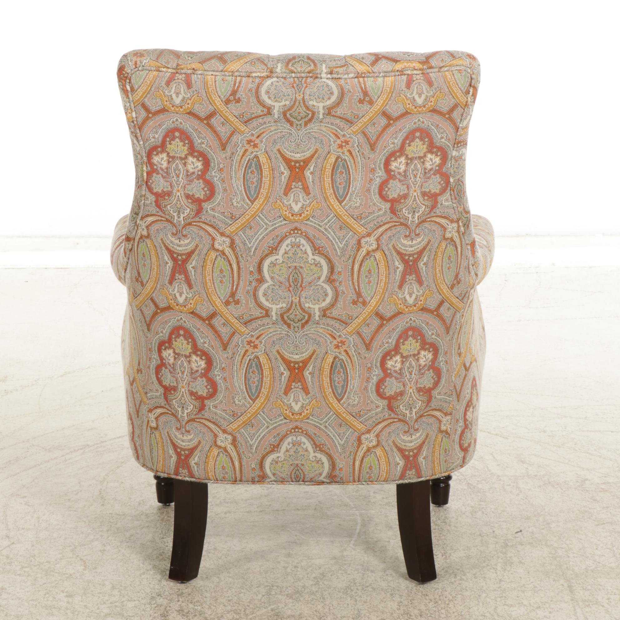 Pier 1 Button Tufted Upholstered Armchair, 21st Century