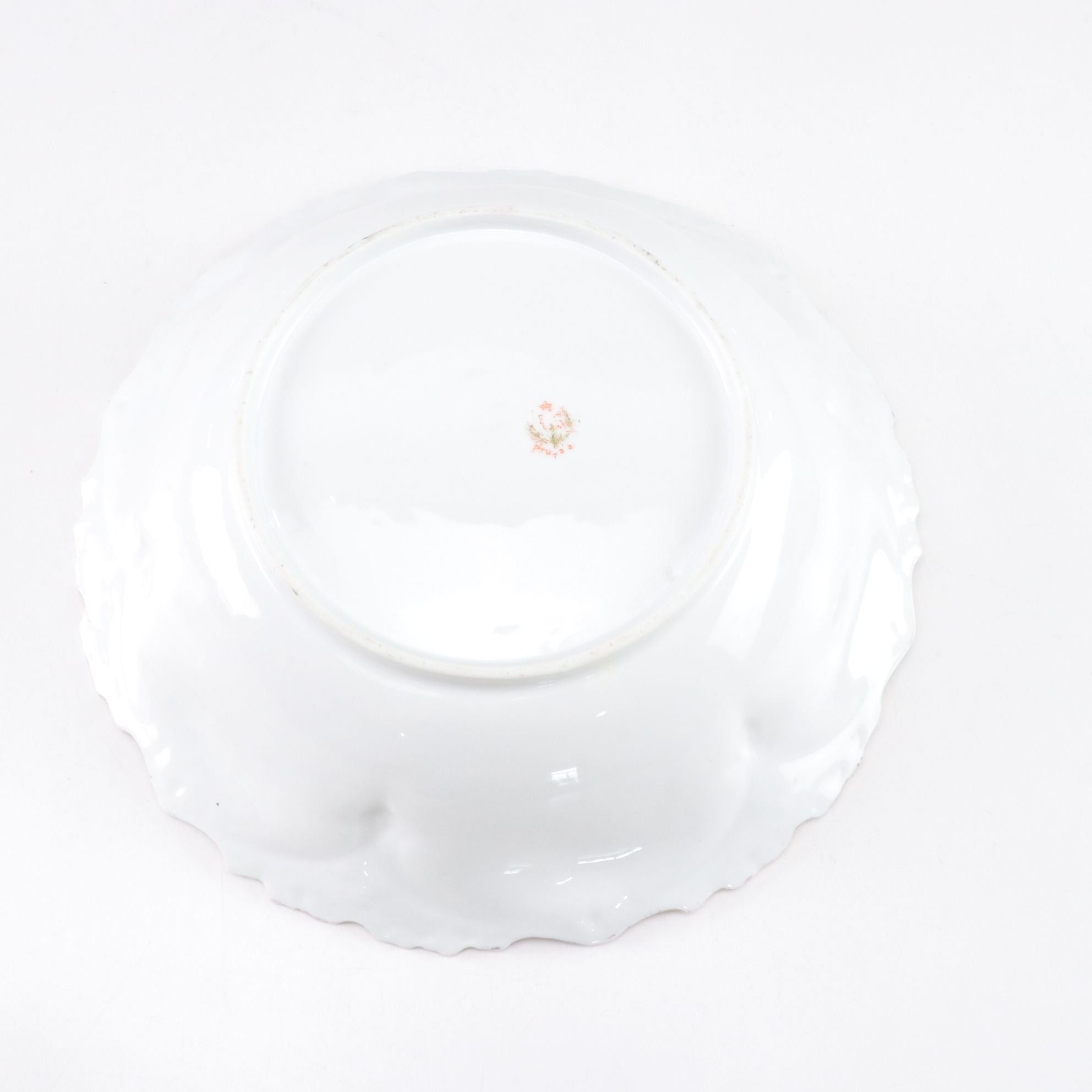 RS Prussia Gilt Rimmed Floral Dessert & Serving Bowl