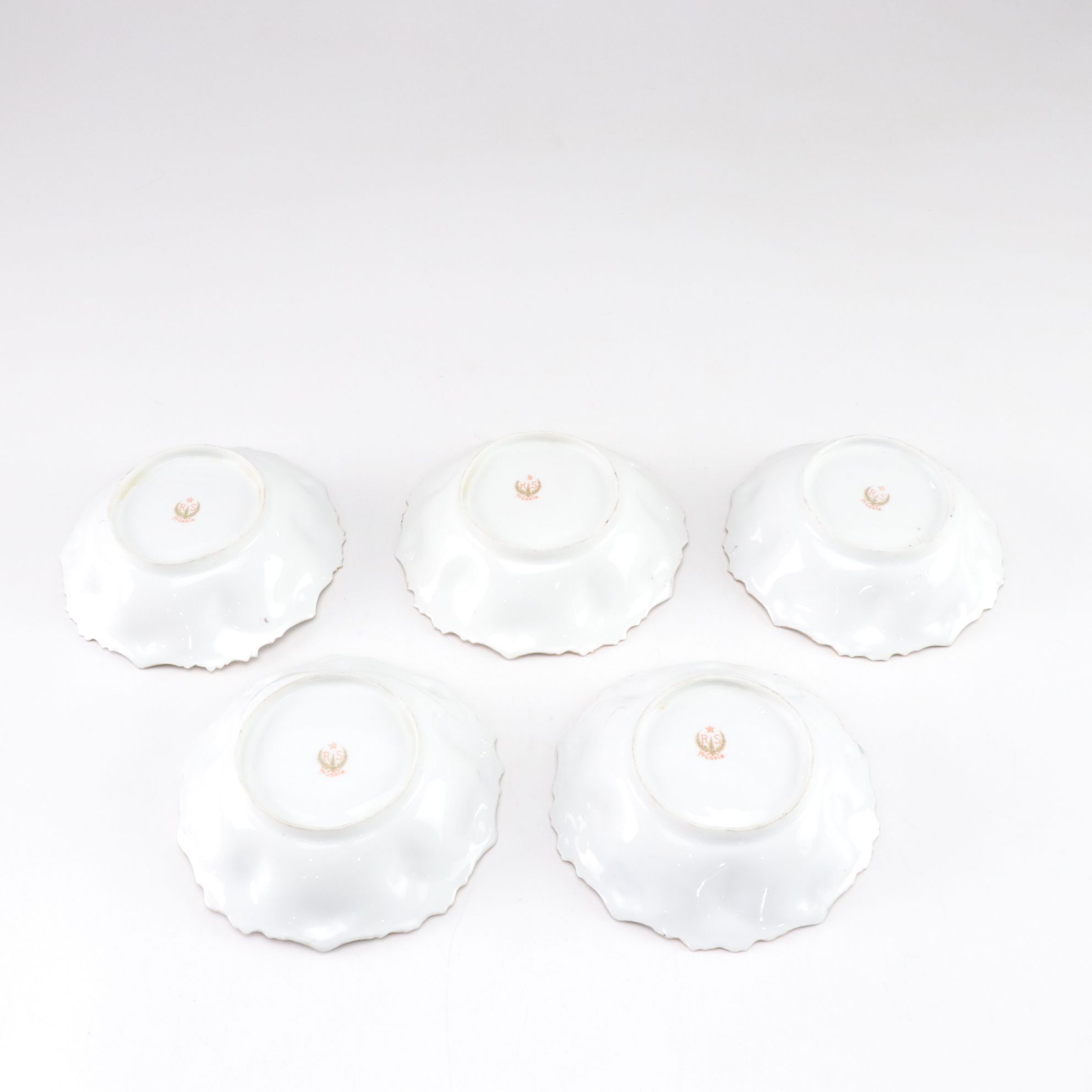 RS Prussia Gilt Rimmed Floral Dessert & Serving Bowl