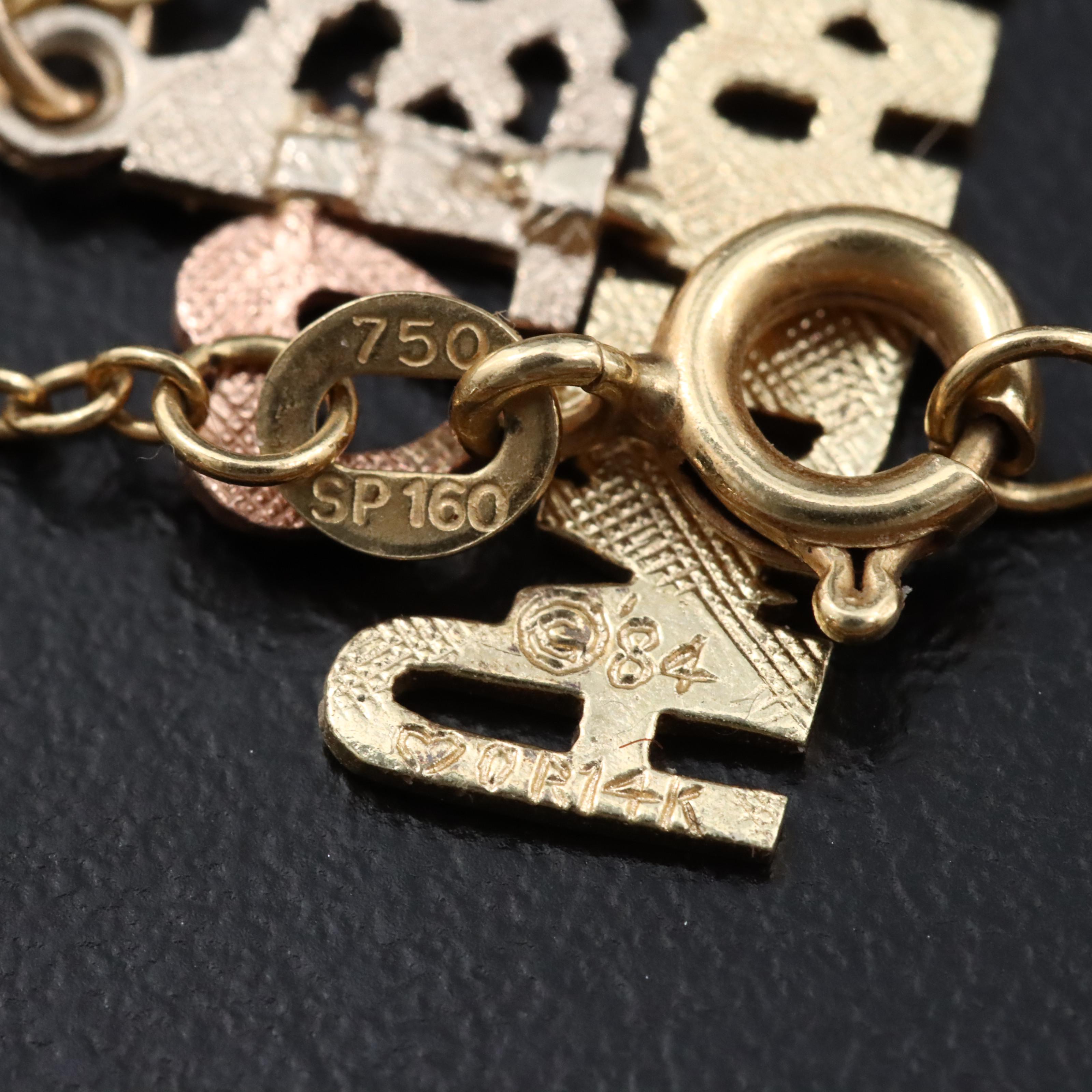 18K Cable Chain and 14K "#1 Grandma" Pendant Necklace