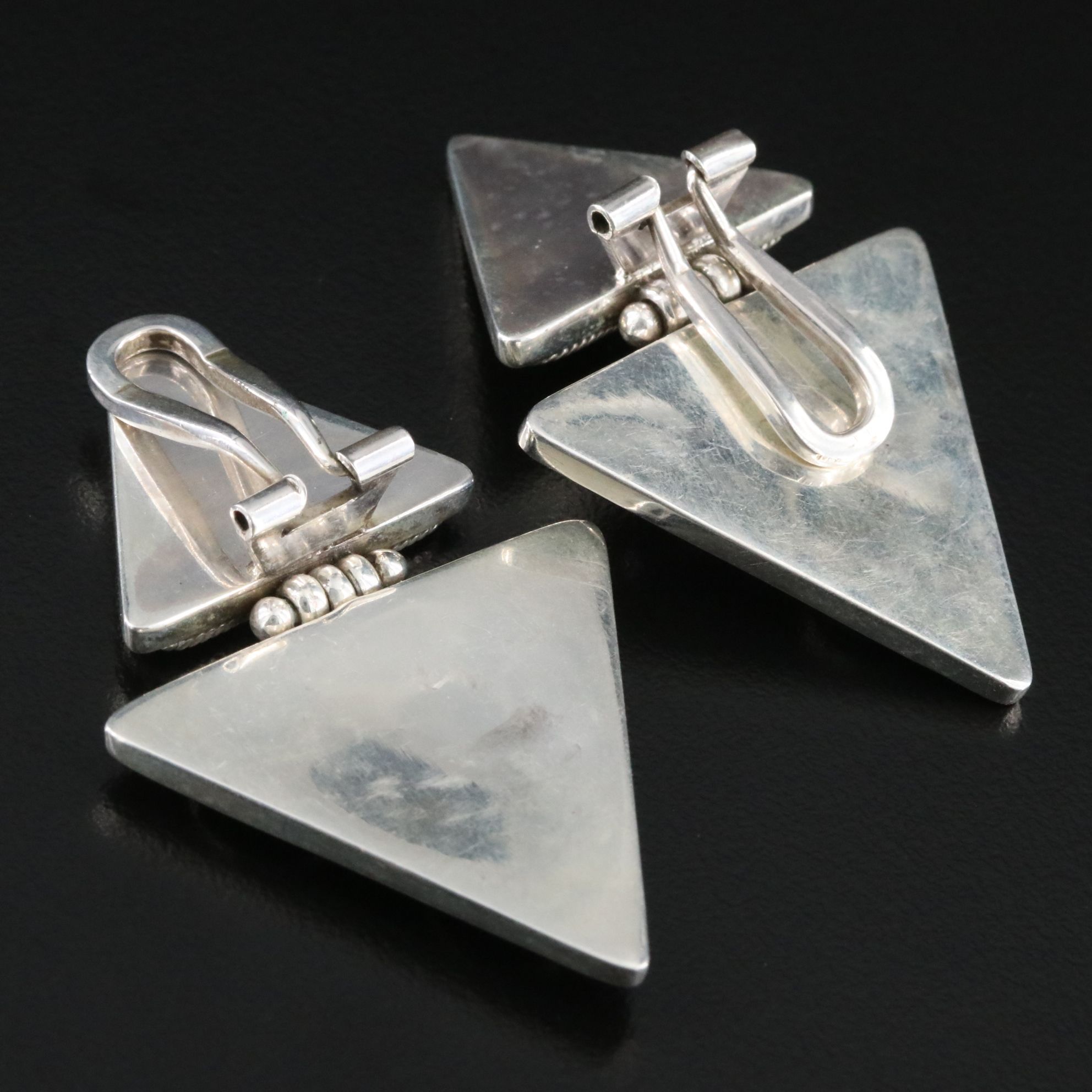 Sterling Obsidian Drop Earrings