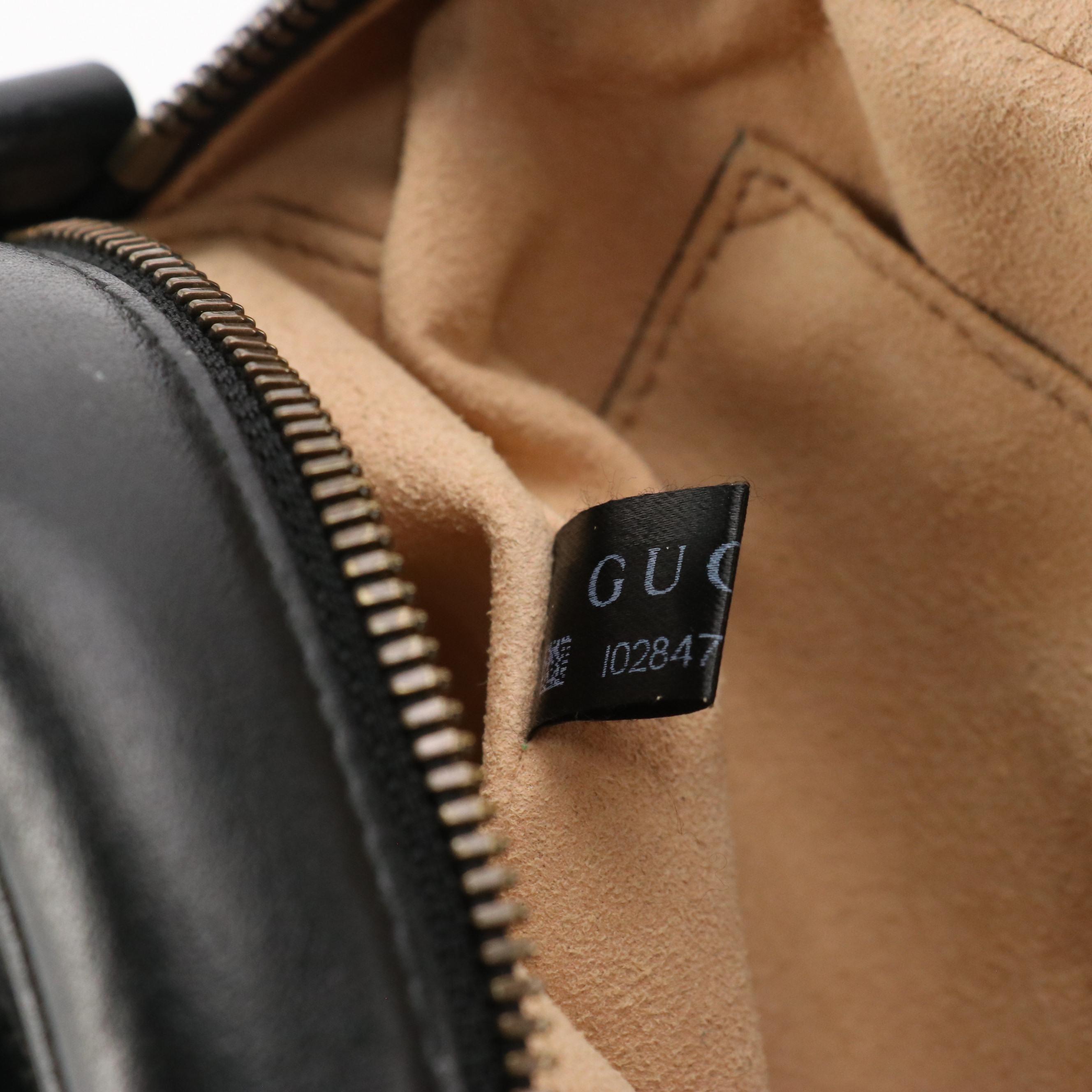 Gucci GG Marmont Crossbody Bag in Black Chevron Matelassé Leather