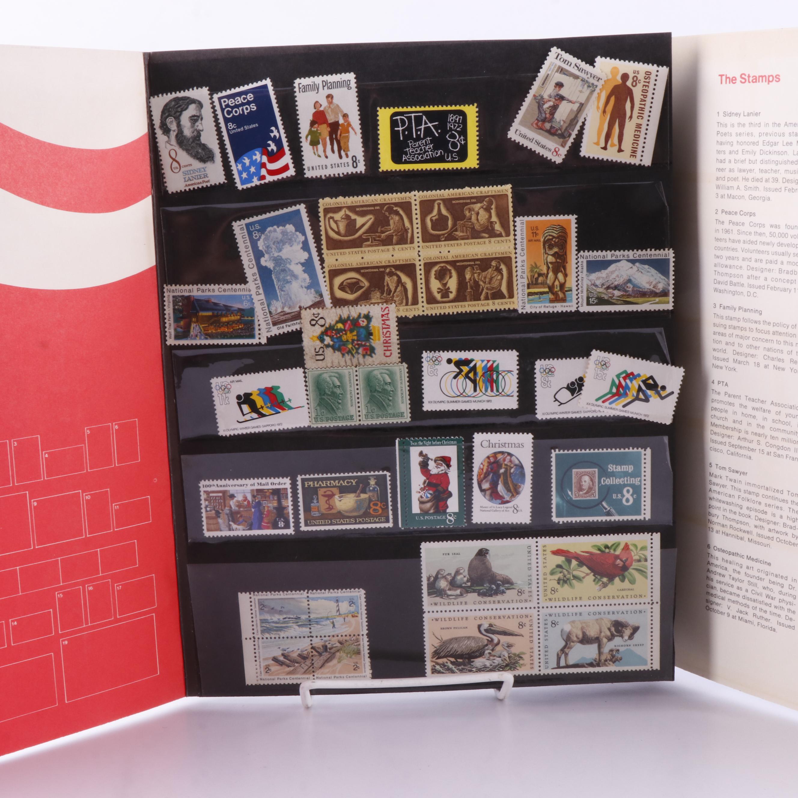 Collection of U.S. Postal Sets, Loose Stamps, and Sheets