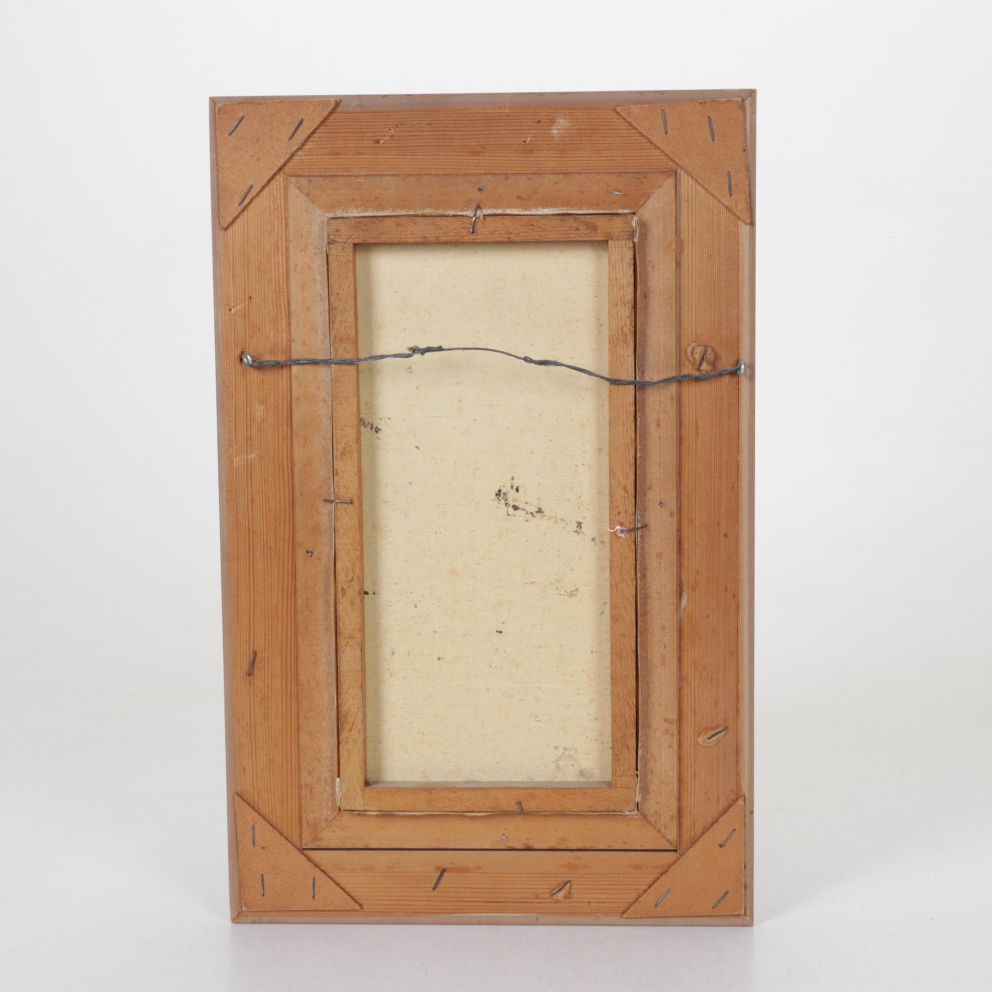 Impressionistic Oil Painting of Cityscape and Bridge Over Water