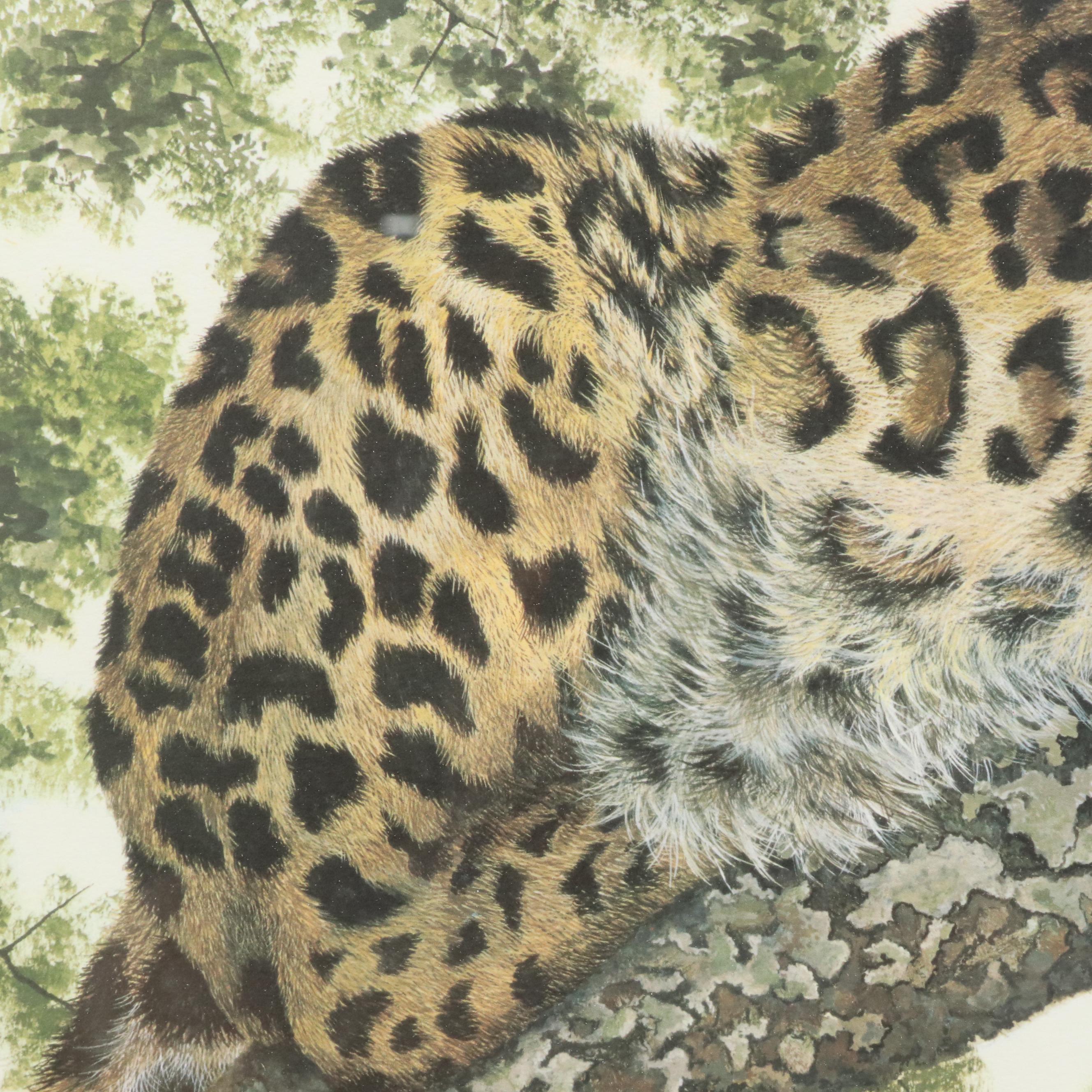 Imogene Farnsworth Offset Lithograph "African Leopard," 1976
