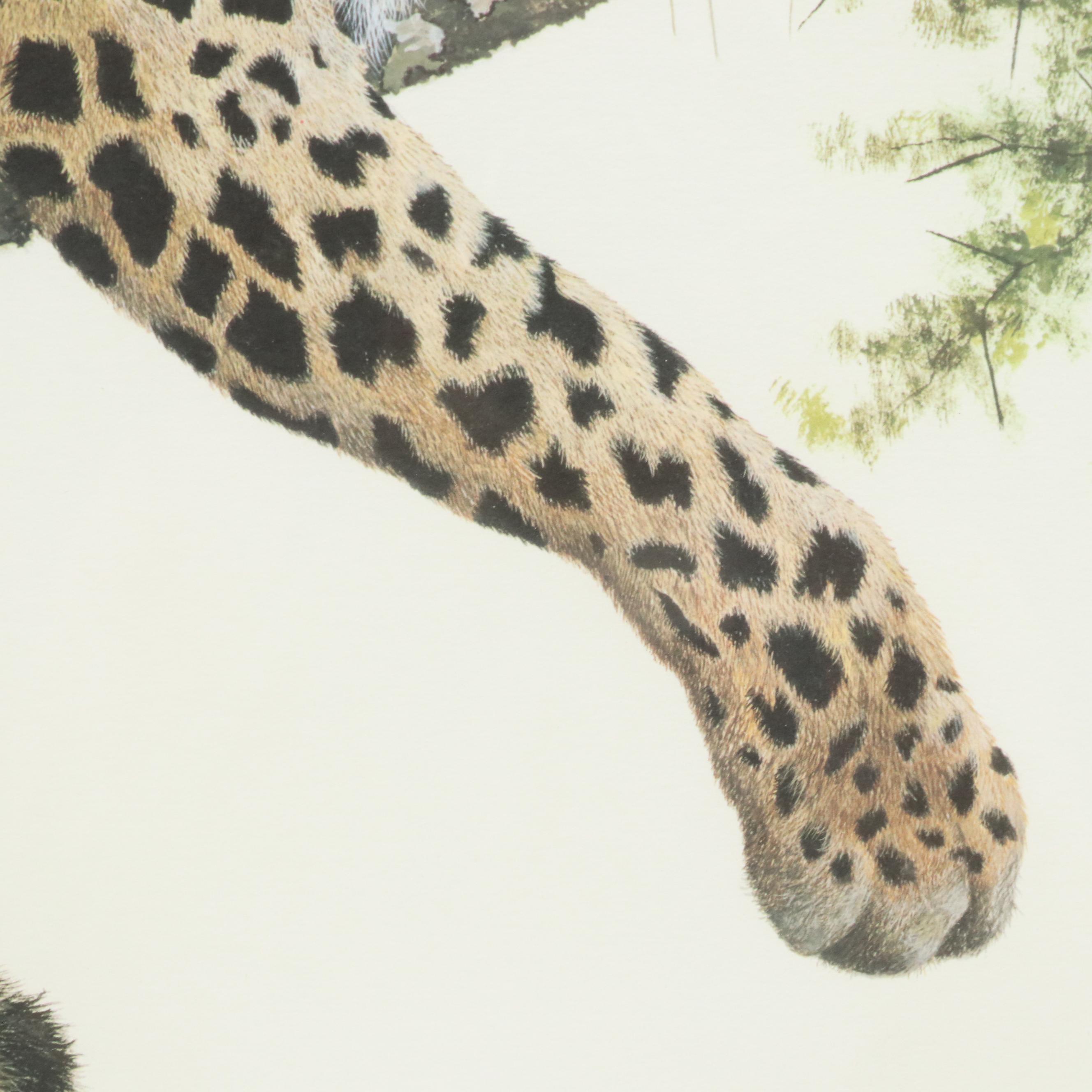 Imogene Farnsworth Offset Lithograph "African Leopard," 1976