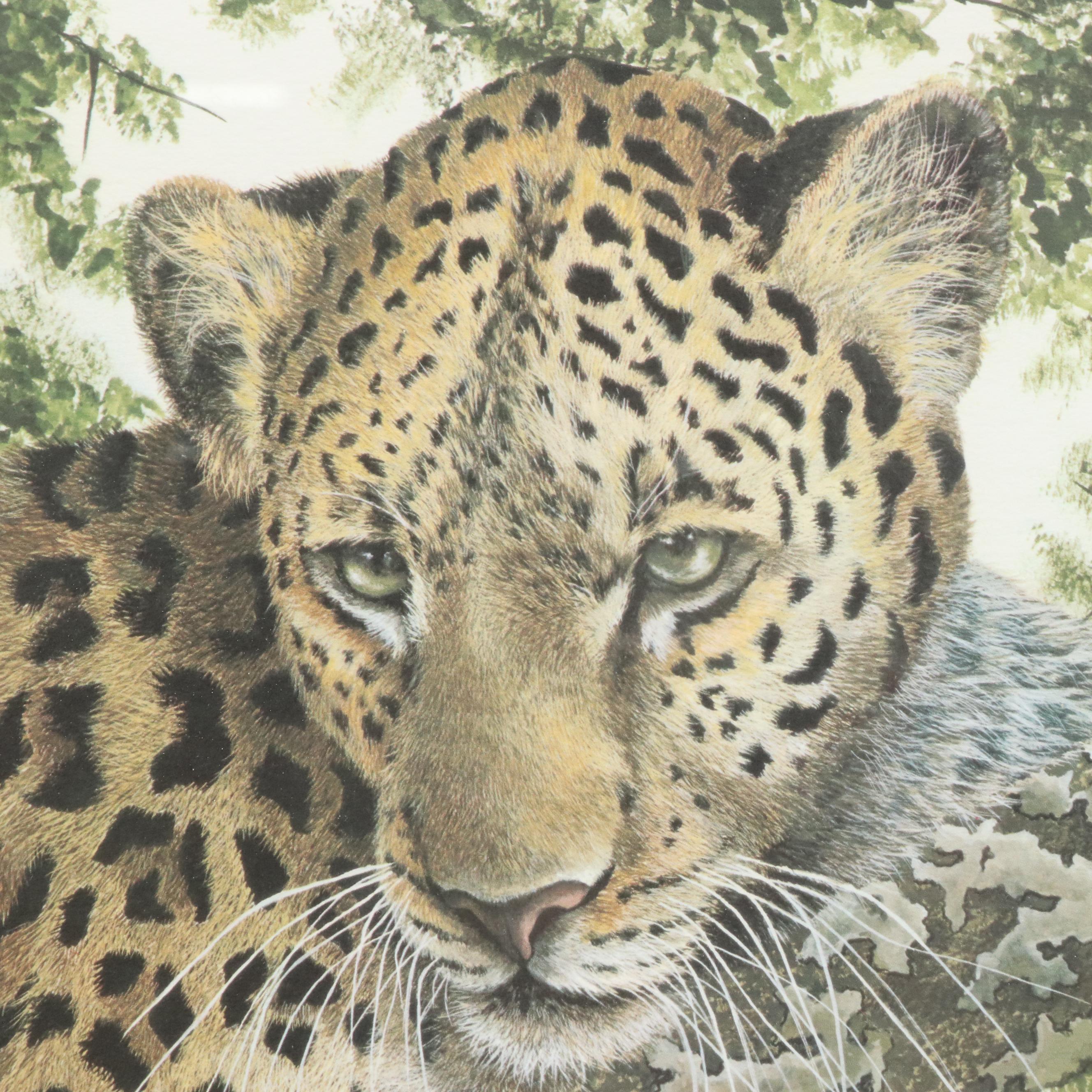 Imogene Farnsworth Offset Lithograph "African Leopard," 1976