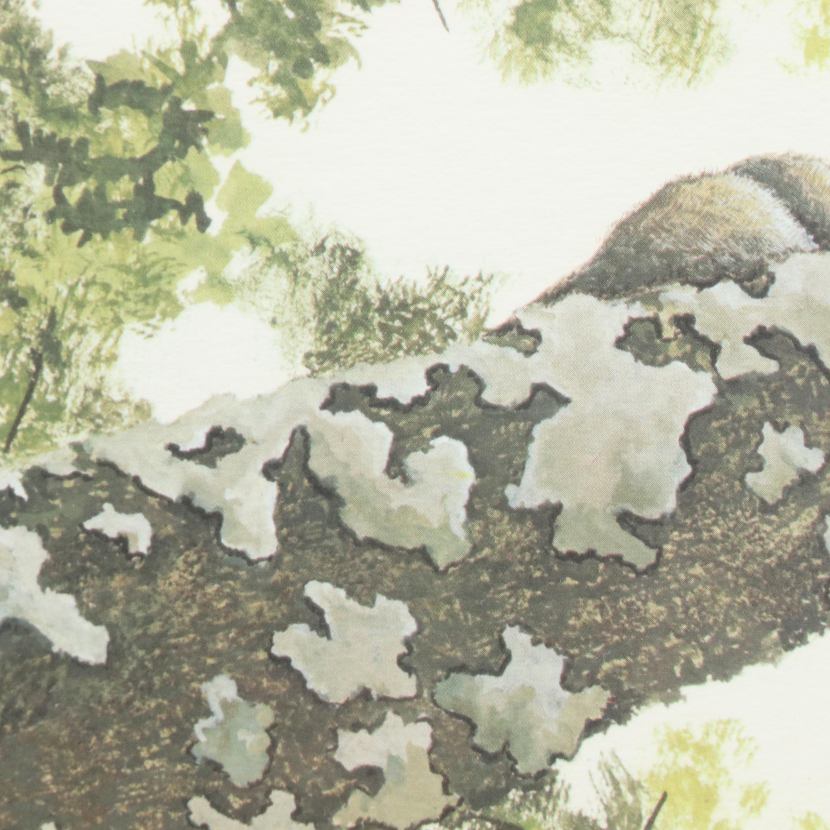 Imogene Farnsworth Offset Lithograph "African Leopard," 1976