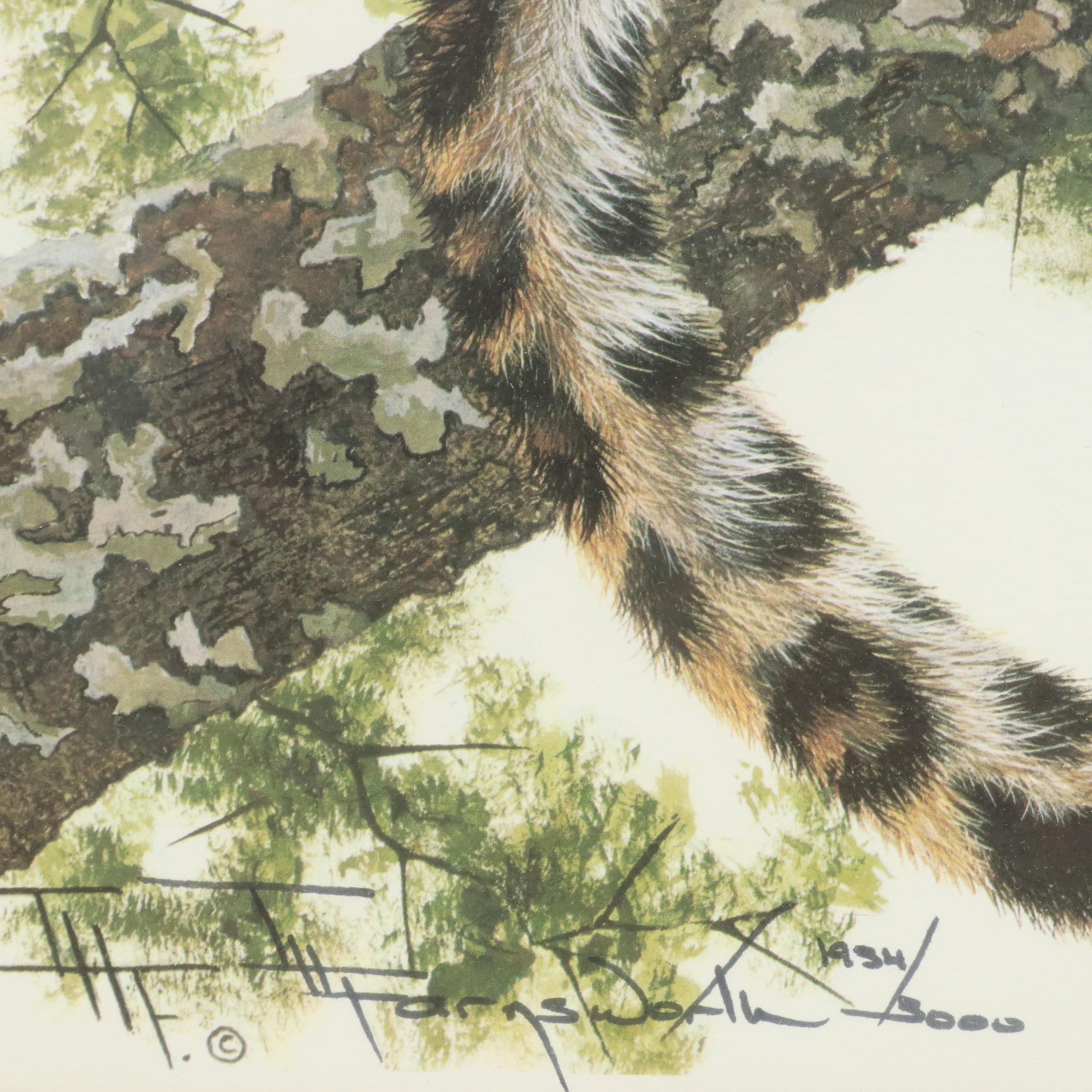 Imogene Farnsworth Offset Lithograph "African Leopard," 1976