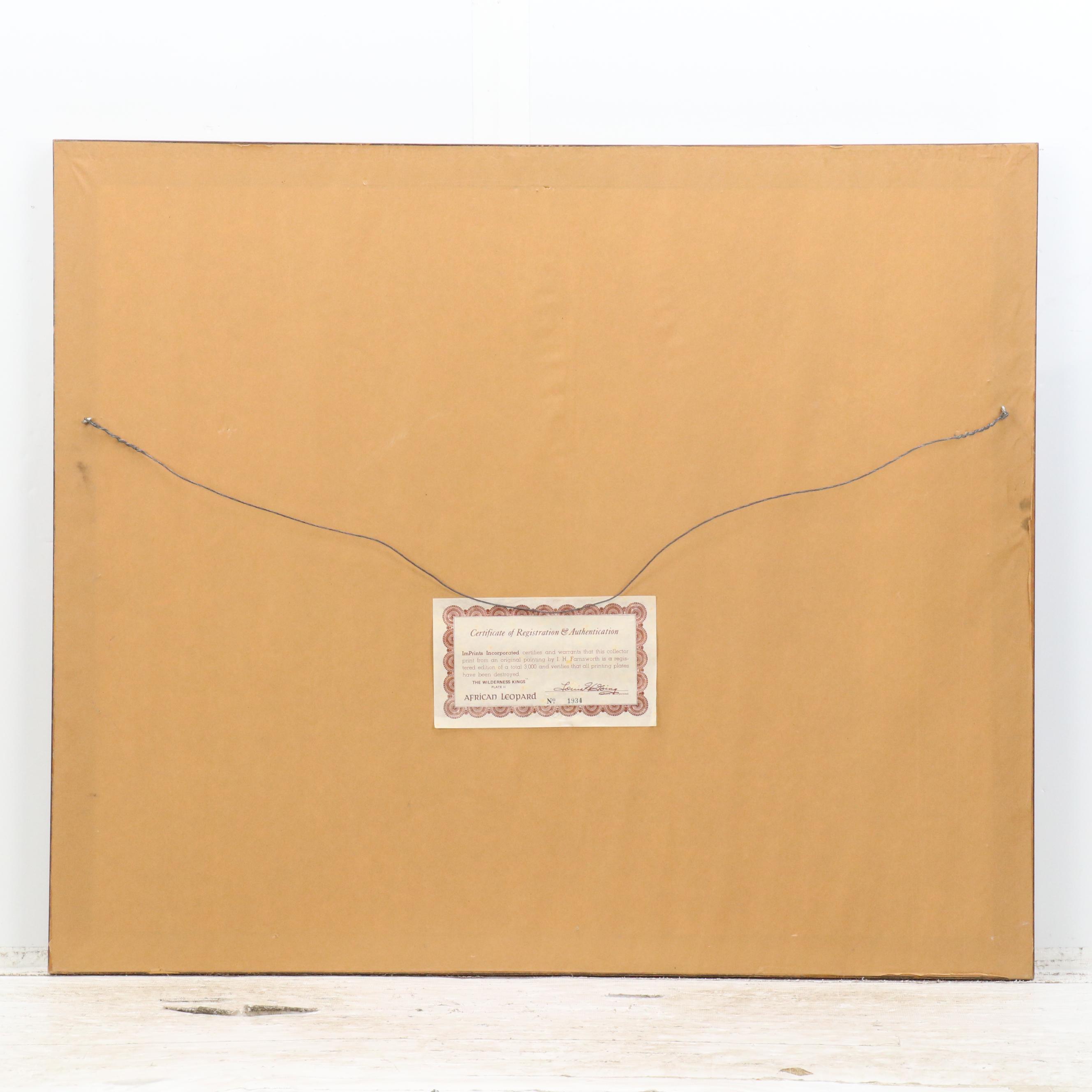 Imogene Farnsworth Offset Lithograph "African Leopard," 1976