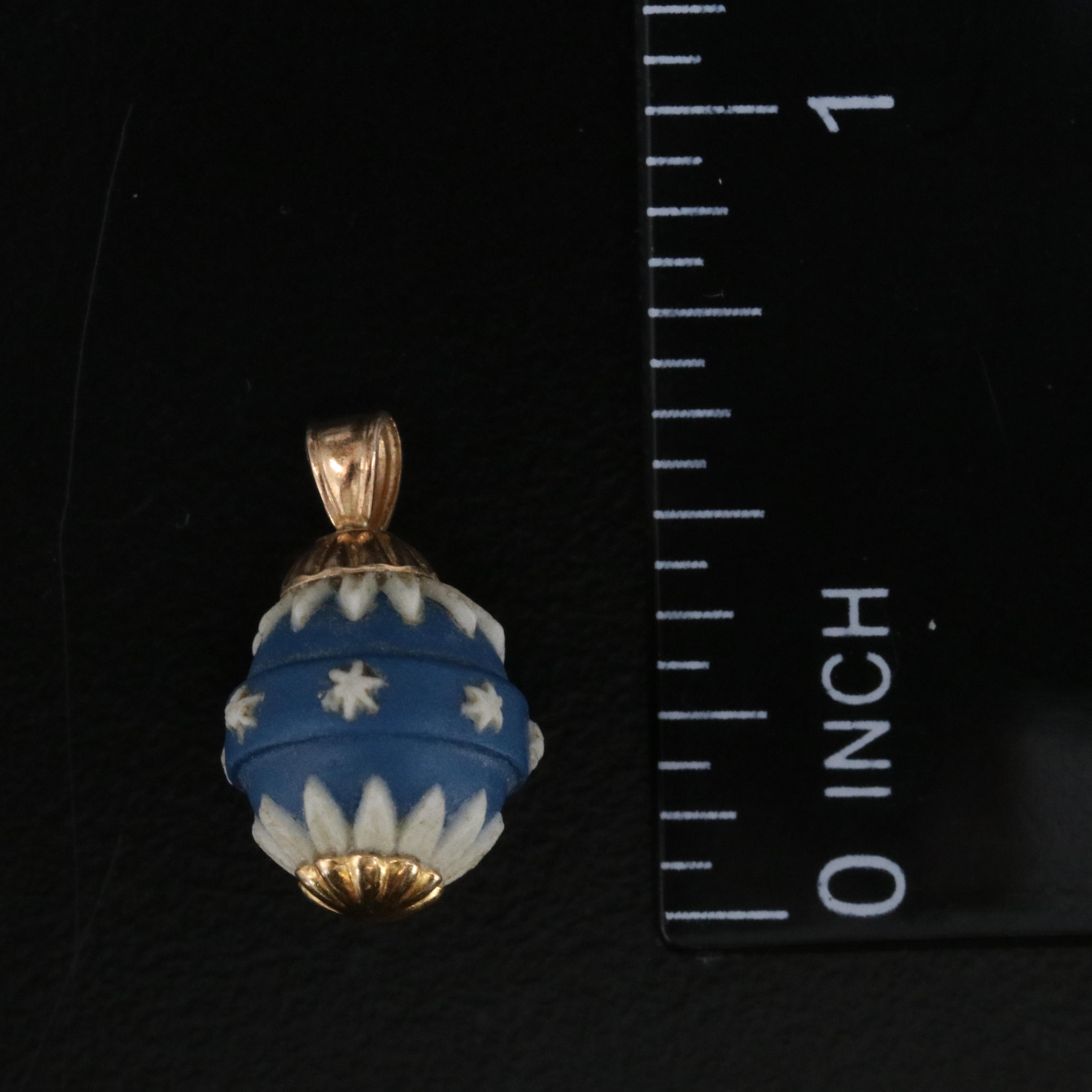 14K Pendants Featuring Emerald, Pearl and Jasperware