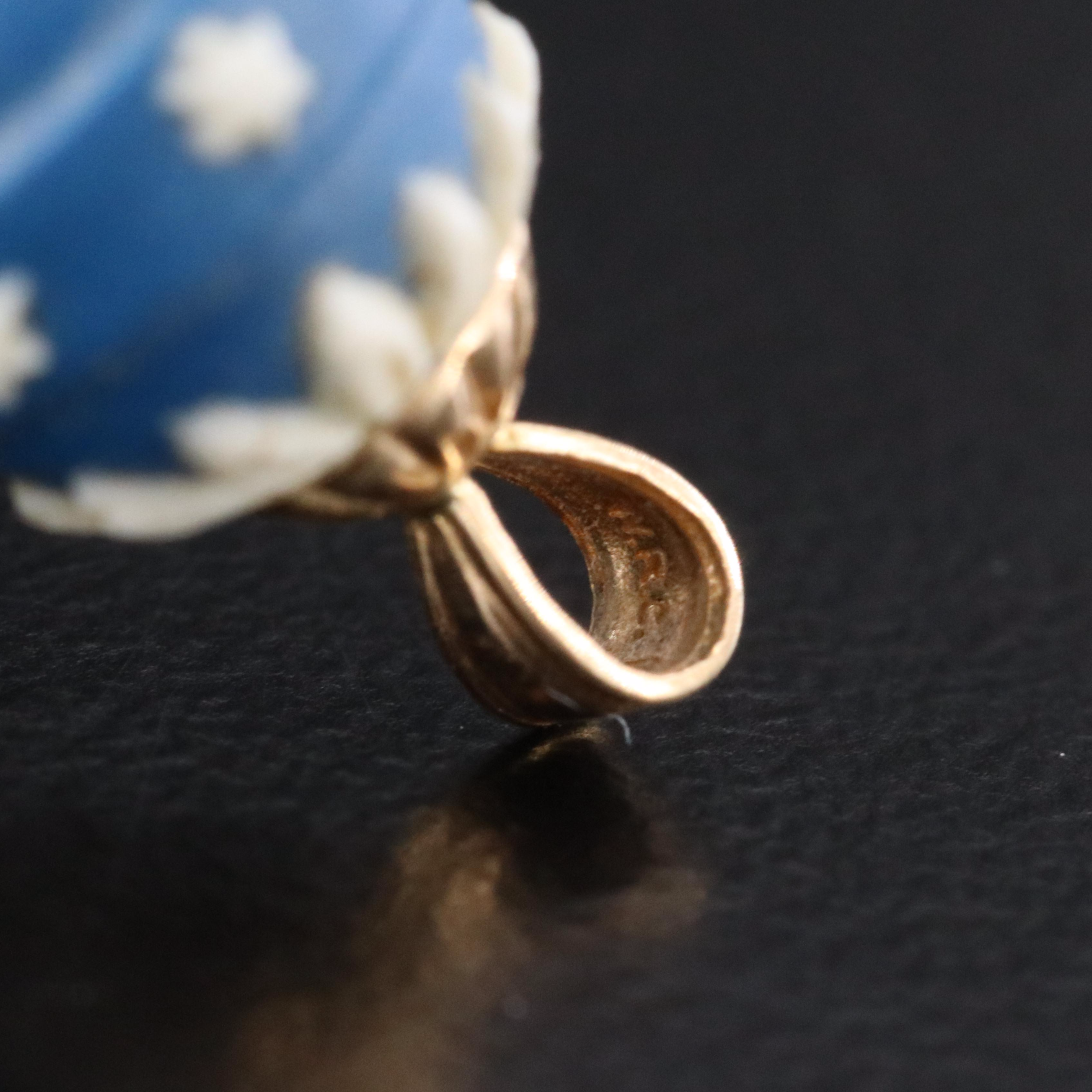 14K Pendants Featuring Emerald, Pearl and Jasperware