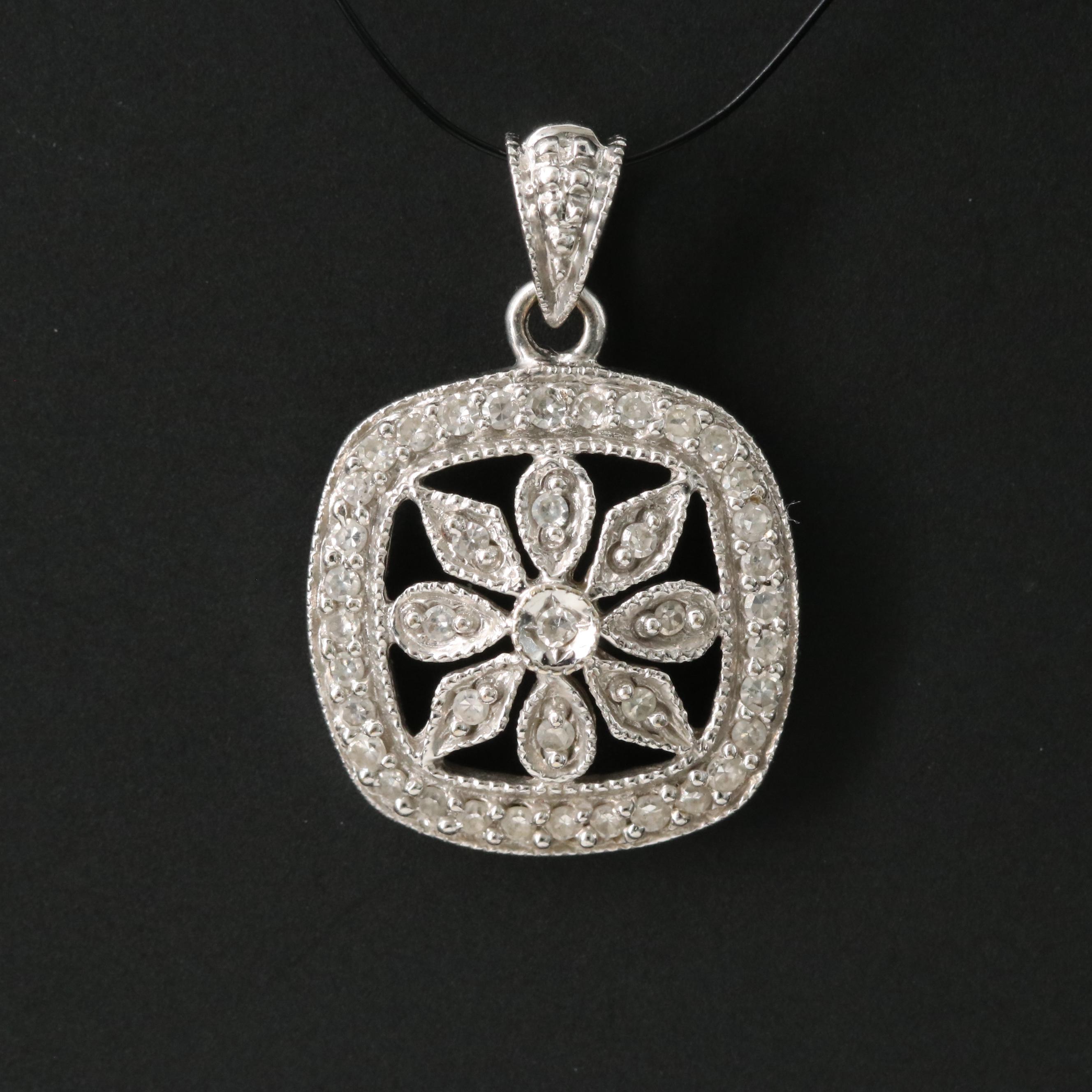 14K 0.25 CTW Diamond Floral Pendant