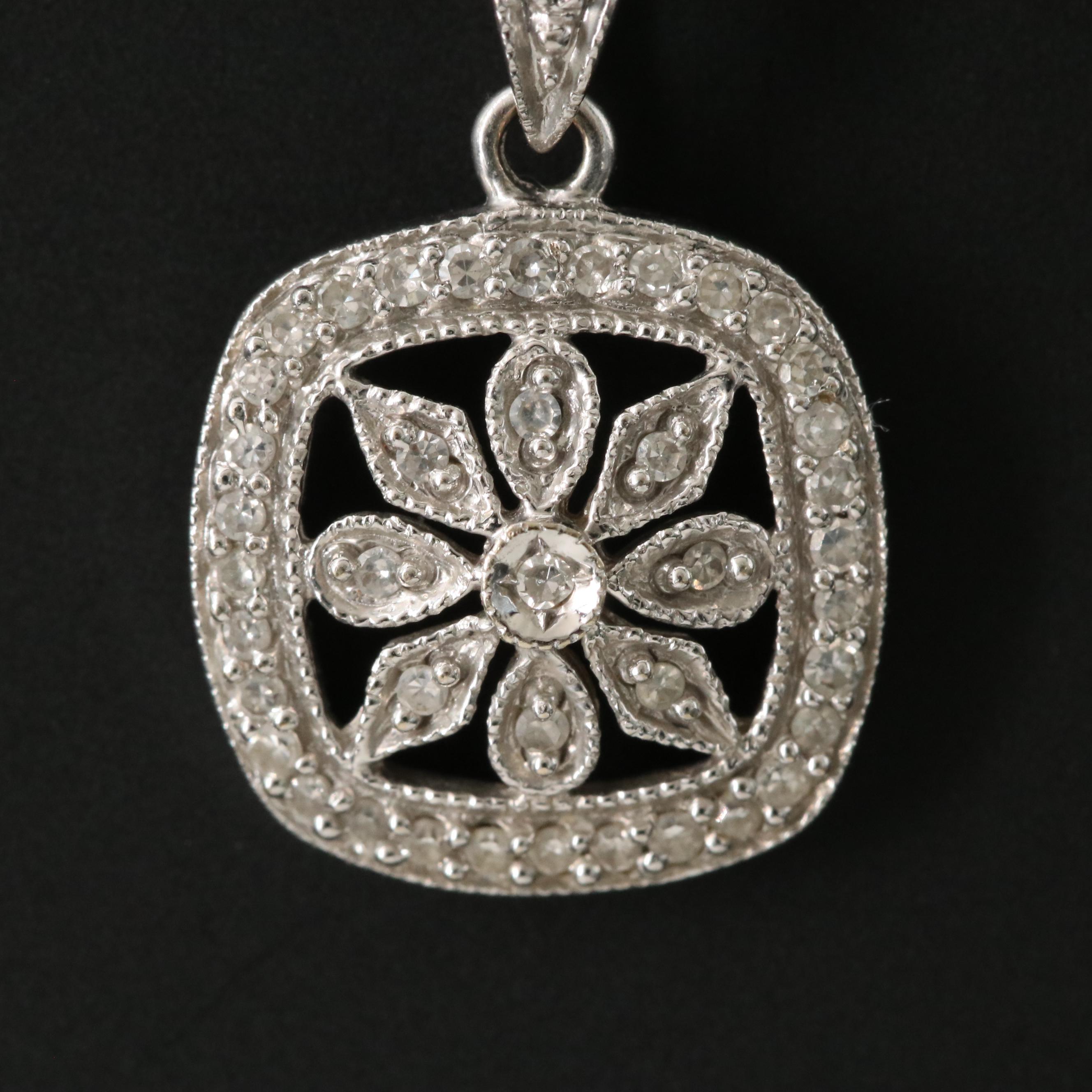 14K 0.25 CTW Diamond Floral Pendant