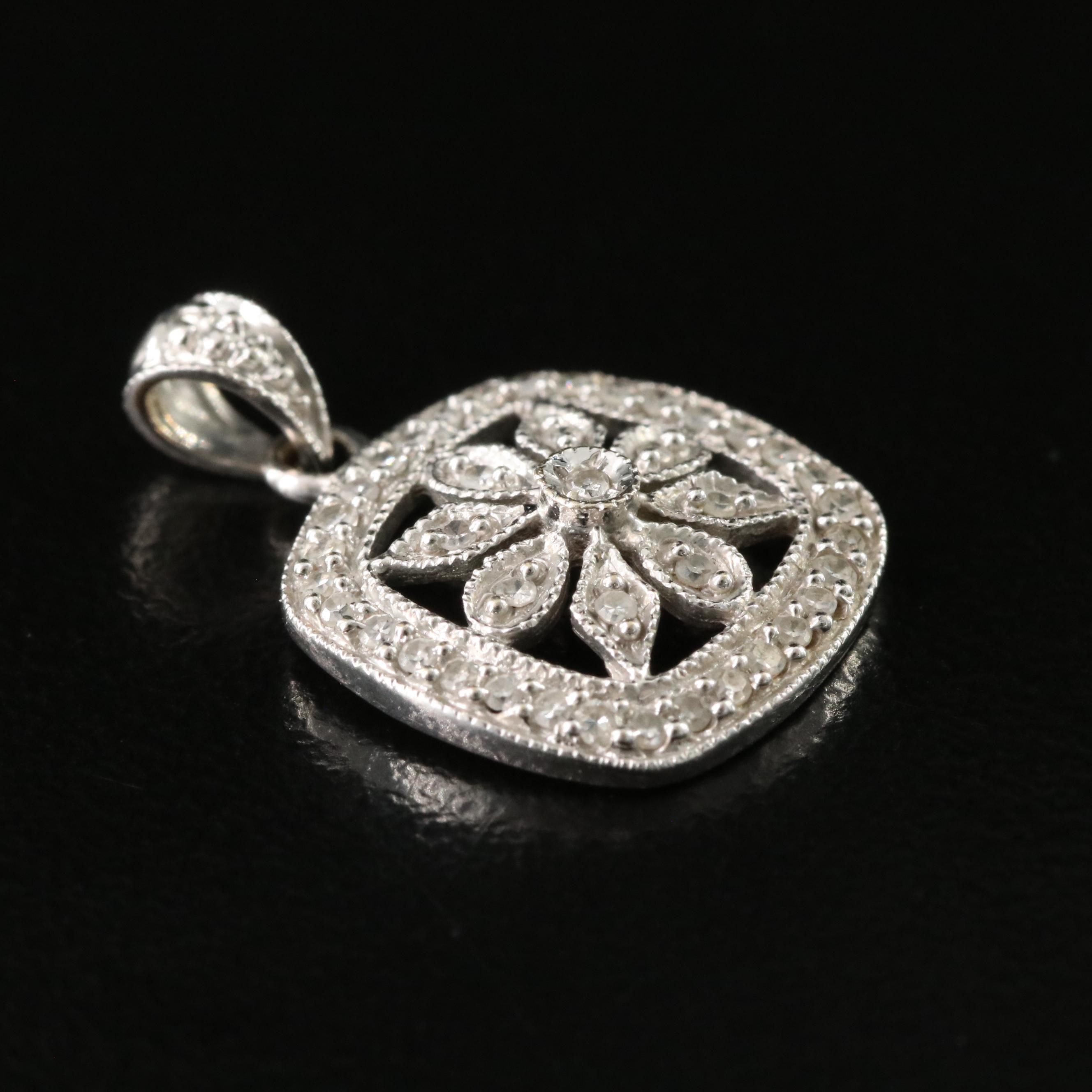 14K 0.25 CTW Diamond Floral Pendant