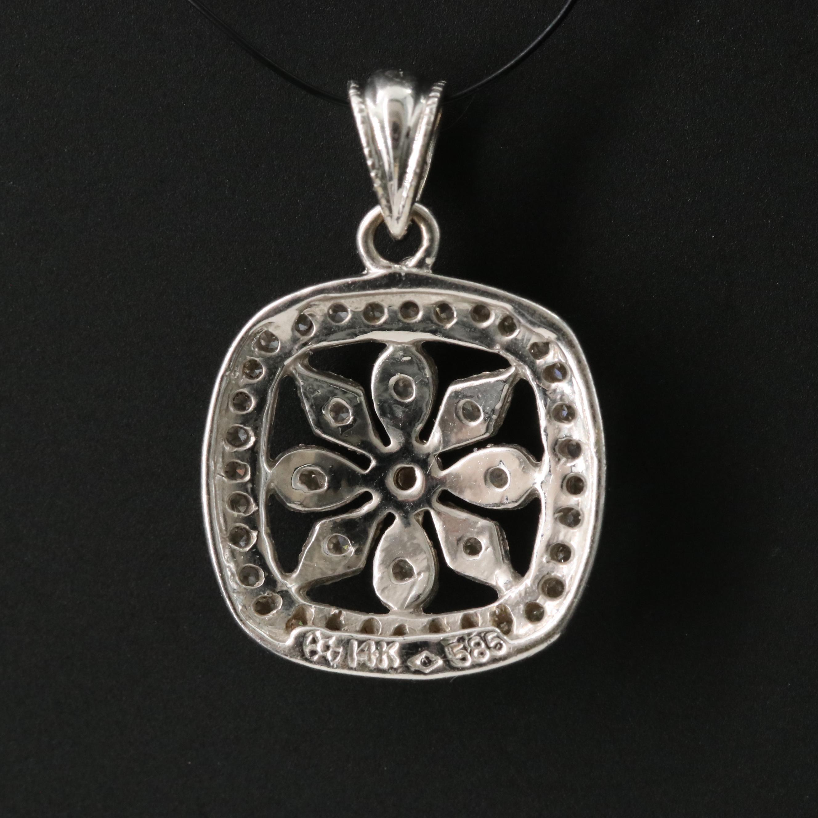 14K 0.25 CTW Diamond Floral Pendant