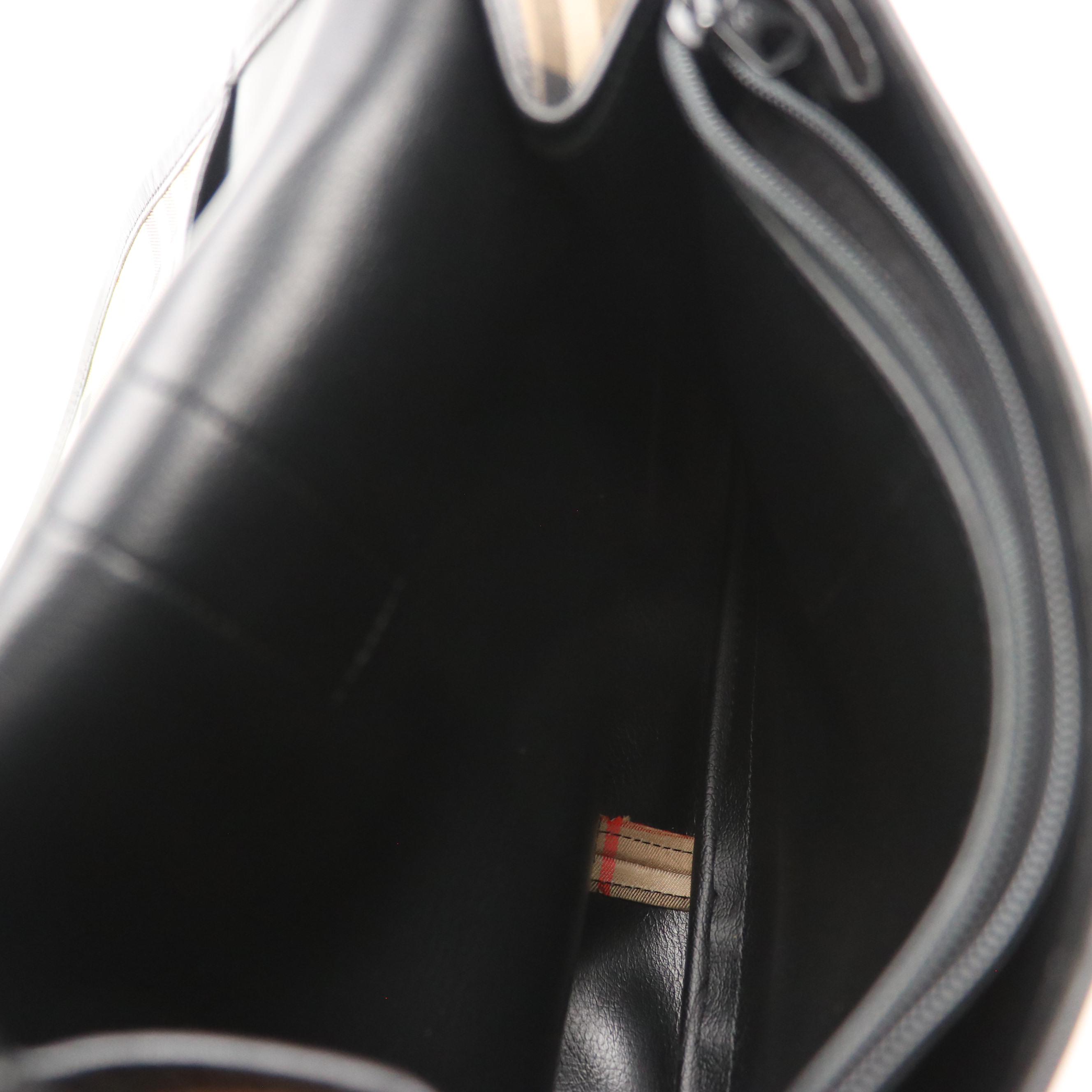 Burberrys' Hook-Front Saddle Flap Bag in Haymarket Check Canvas and Leather