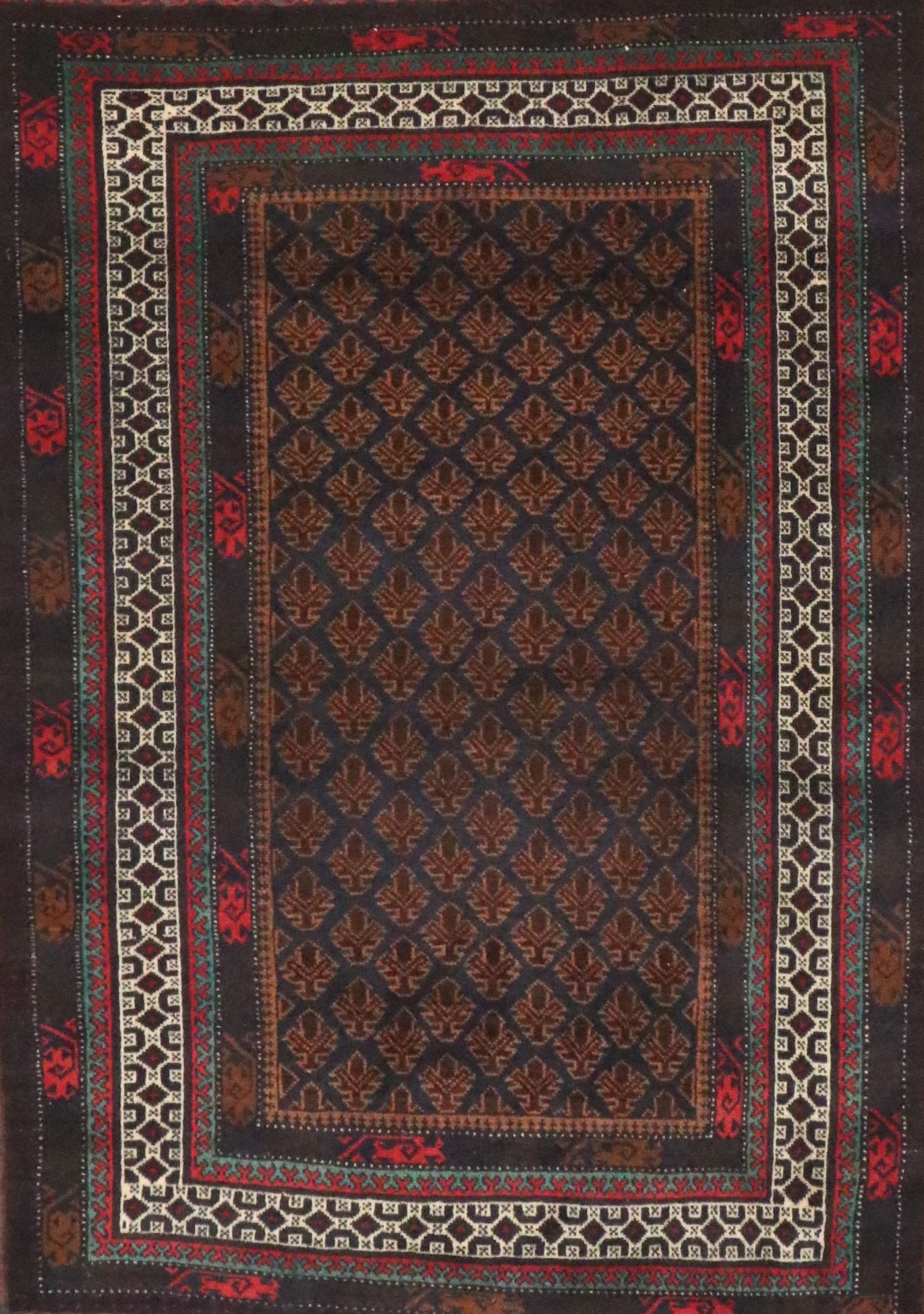 3'2 x 5'2 Hand-Knotted Afghan Baluch Area Rug