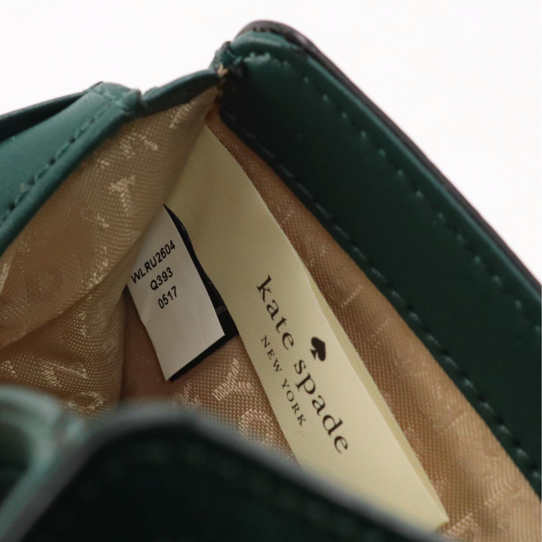 Kate Spade Tellie Wellesley Compact Wallet in Nightfores Green Leather, With Tag