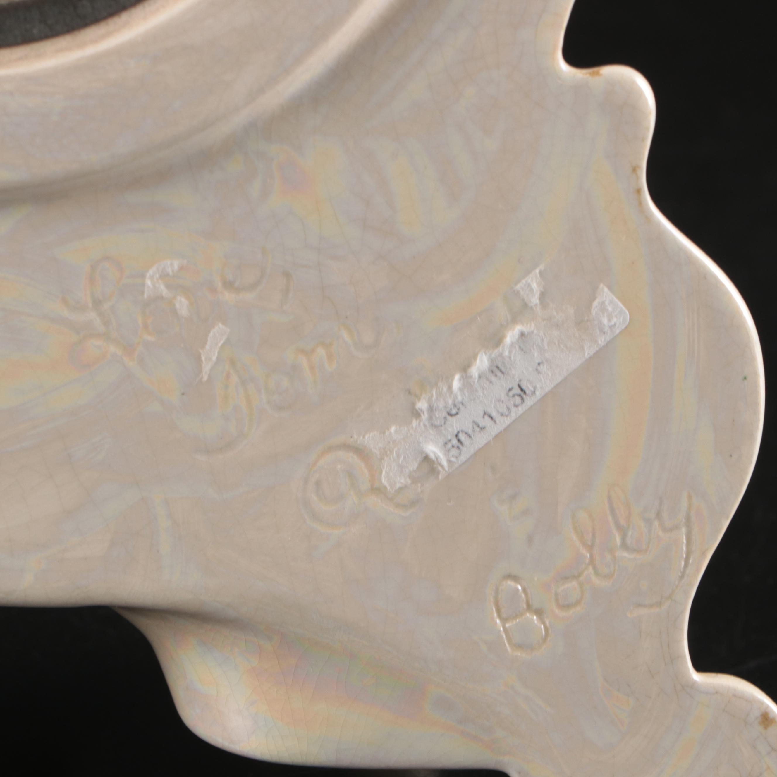 Art Nouveau Style Brass Vanity Mirror, Deco-Tel Rotary Phone, and Lanshire Clock