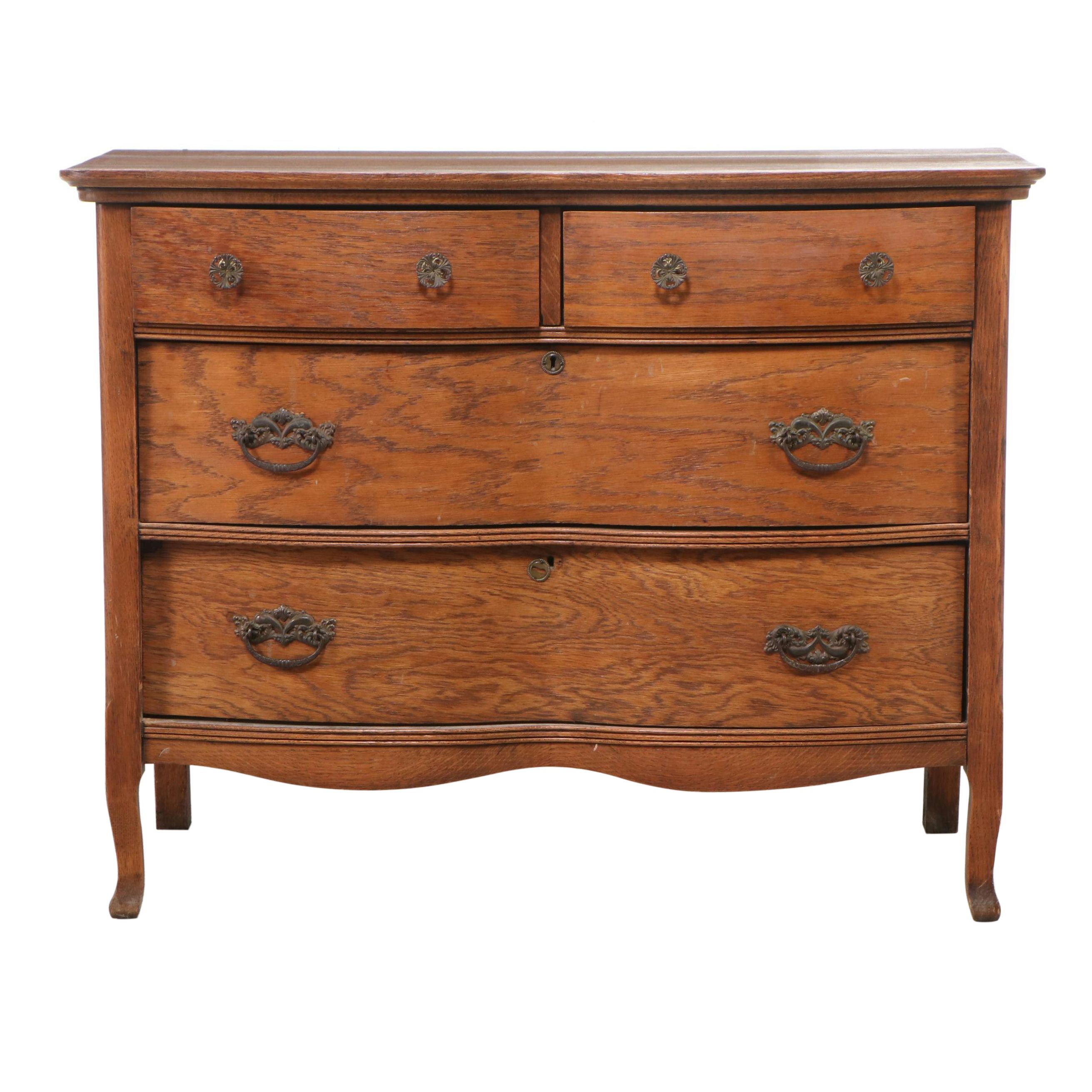 Victorian Oak Dresser with Mirror, Late 19th/Early 20th Century