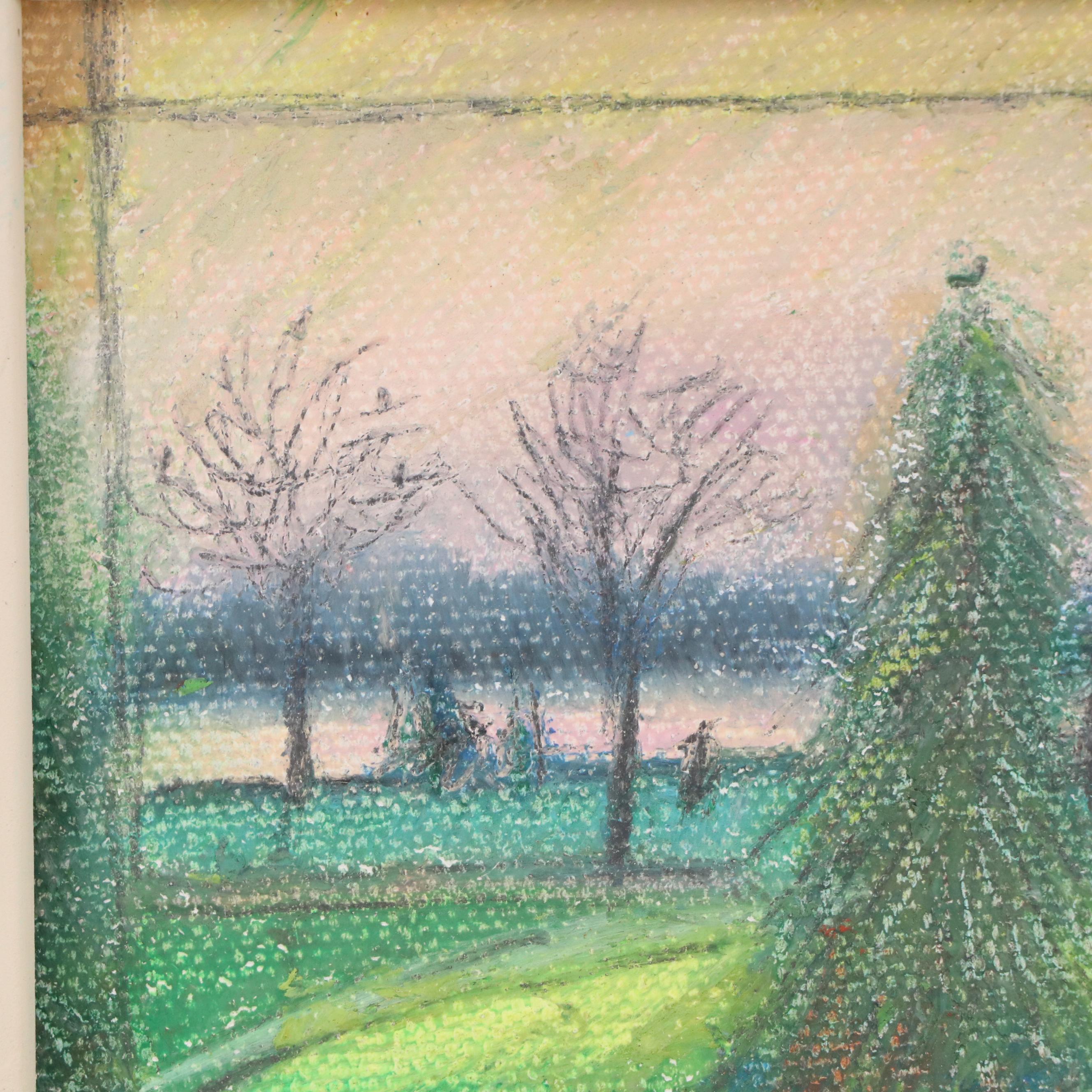 Sheila Fleischer Oil Pastel Landscape "Early Morning," 2013