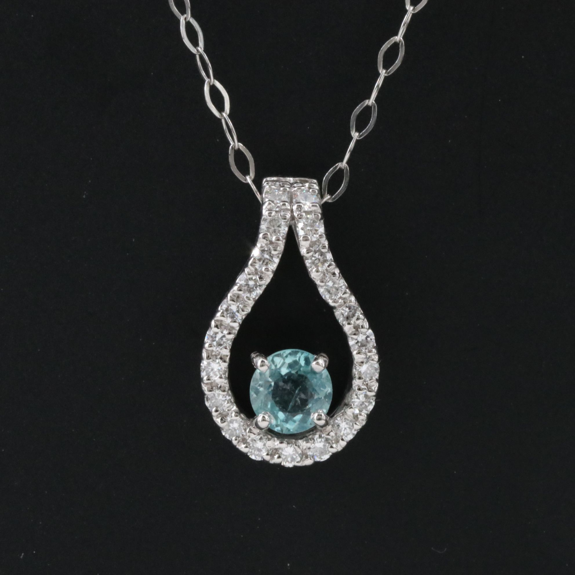 Platinum Grandidierite and Diamond Pendant Necklace