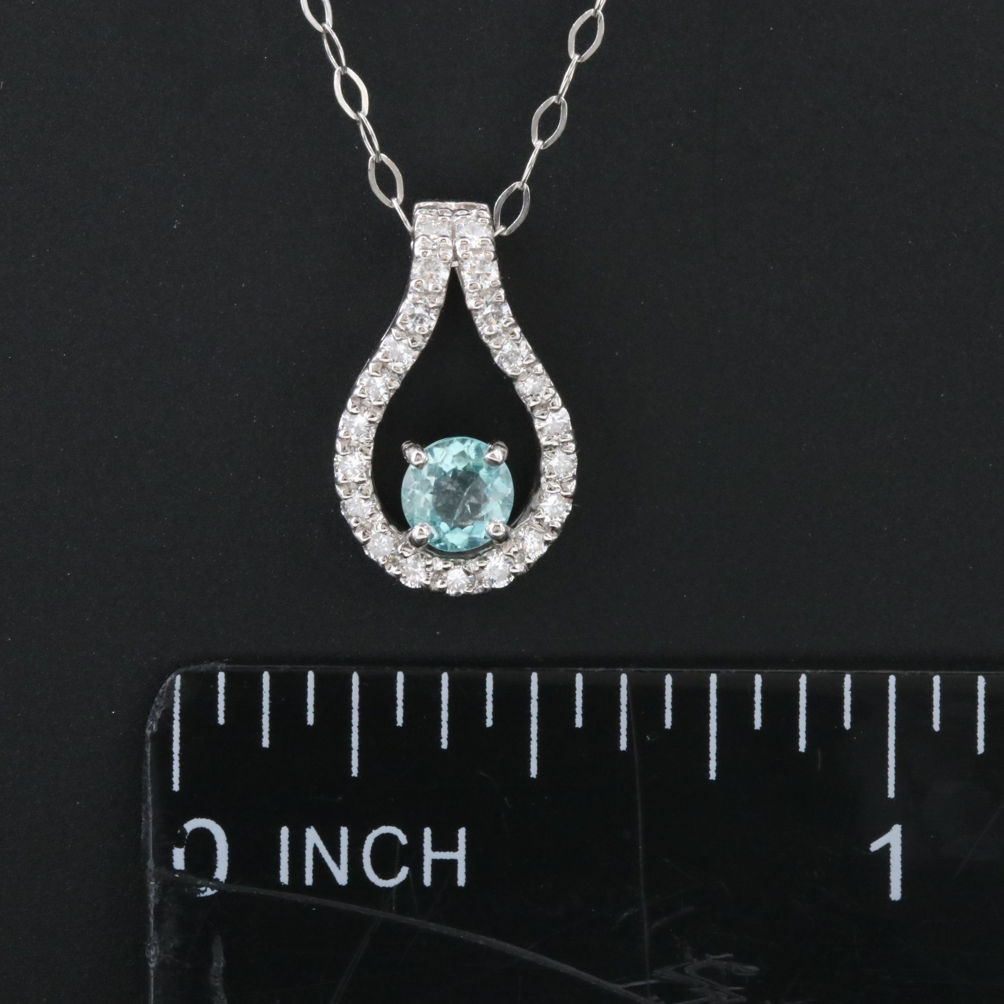 Platinum Grandidierite and Diamond Pendant Necklace