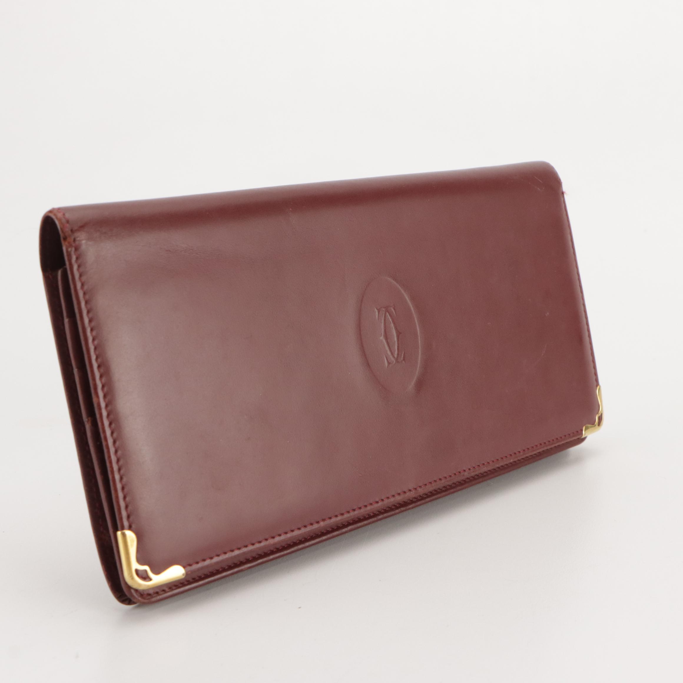 Cartier Continental Bifold Wallet in Burgundy Leather