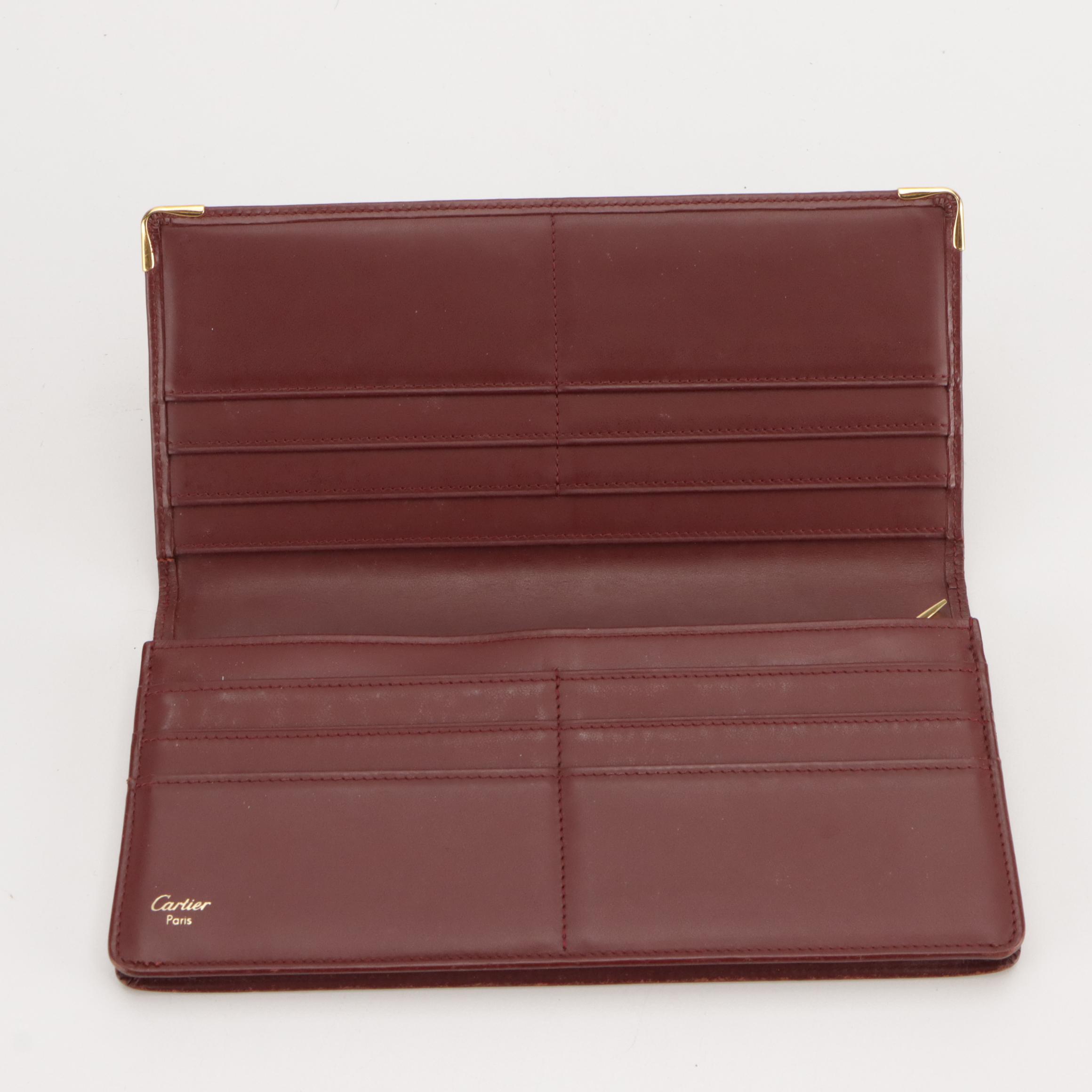 Cartier Continental Bifold Wallet in Burgundy Leather