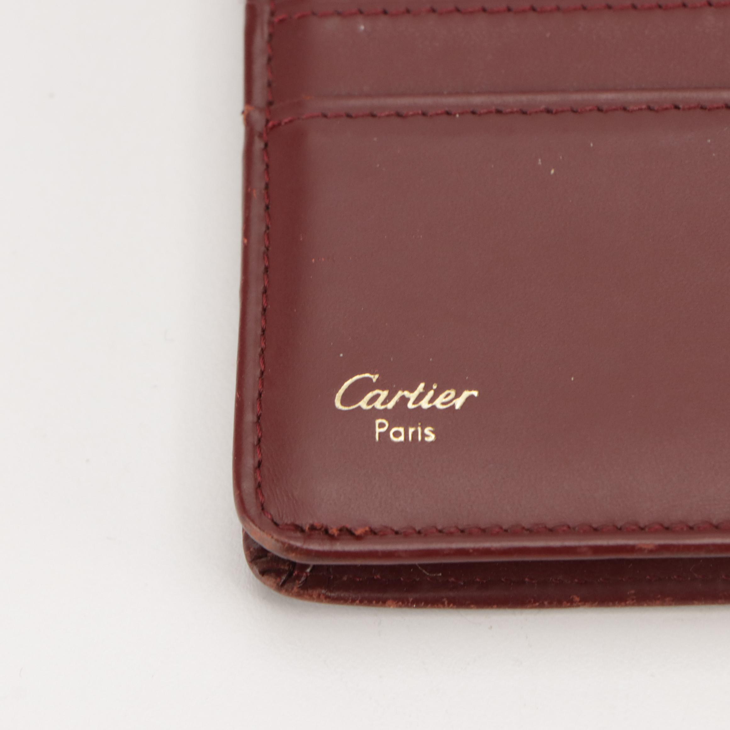 Cartier Continental Bifold Wallet in Burgundy Leather