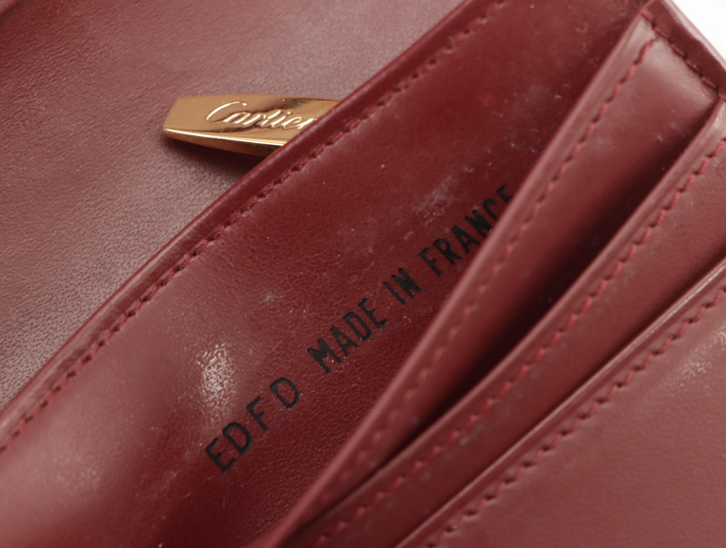 Cartier Continental Bifold Wallet in Burgundy Leather