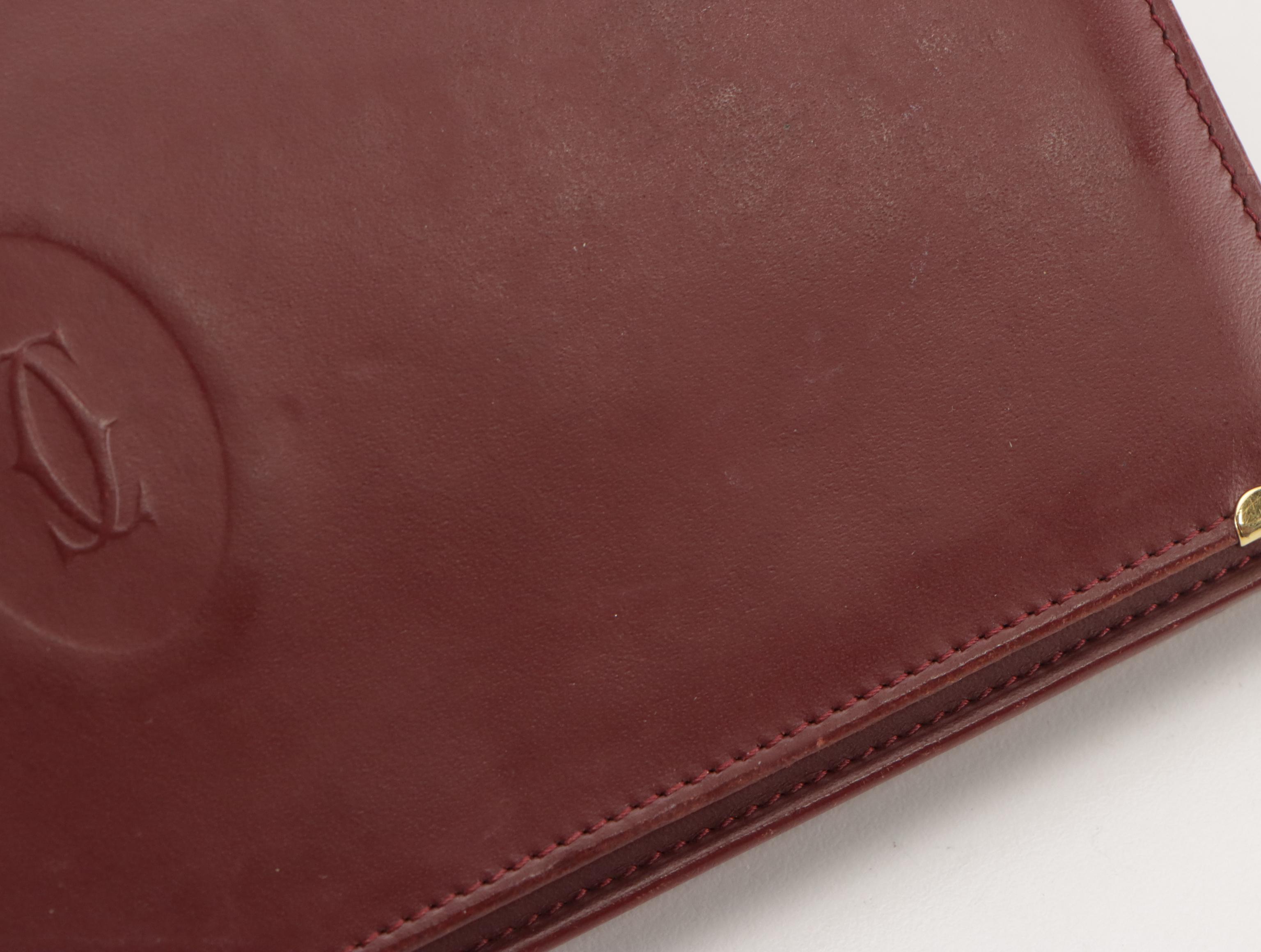 Cartier Continental Bifold Wallet in Burgundy Leather