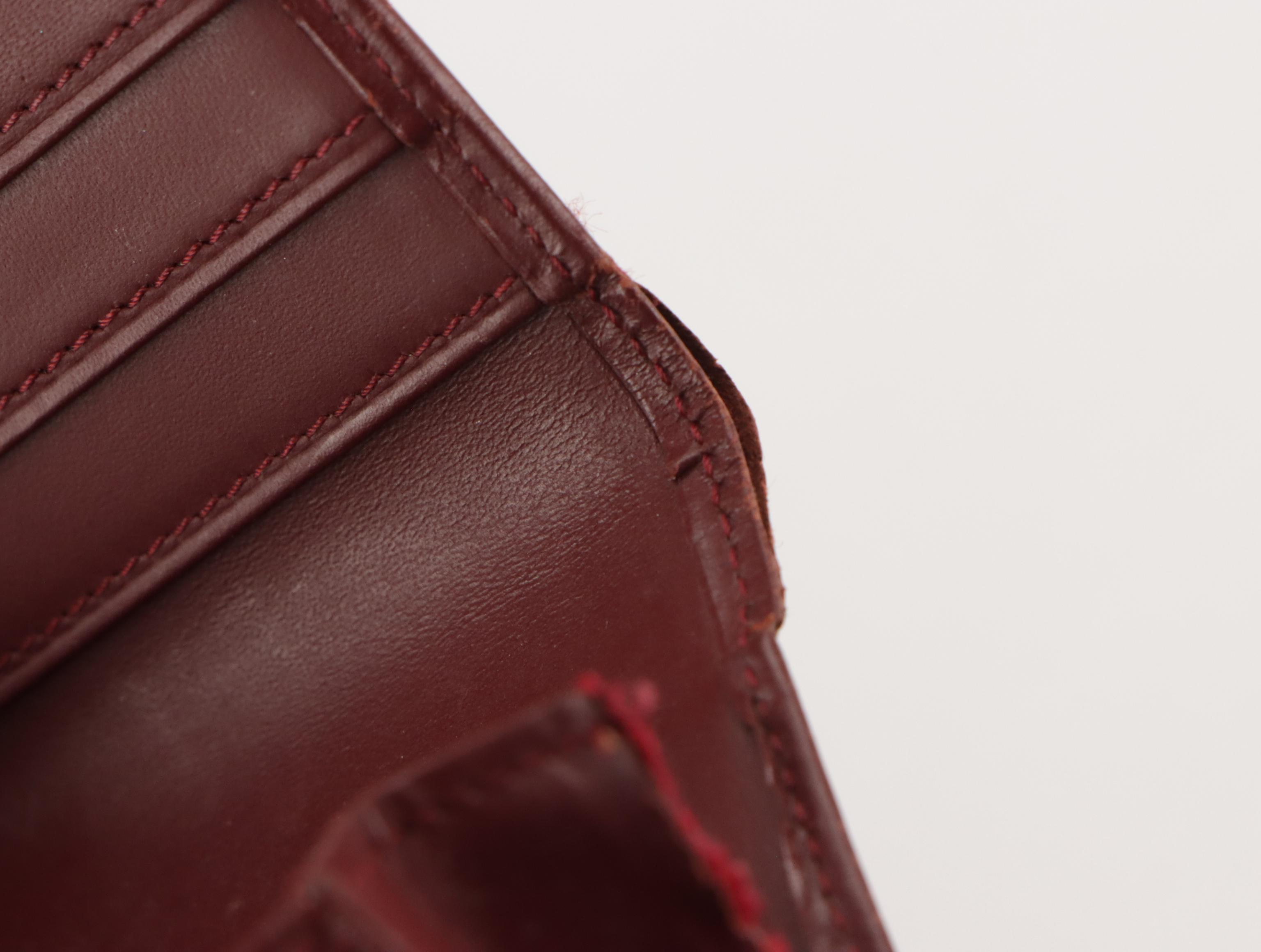 Cartier Continental Bifold Wallet in Burgundy Leather