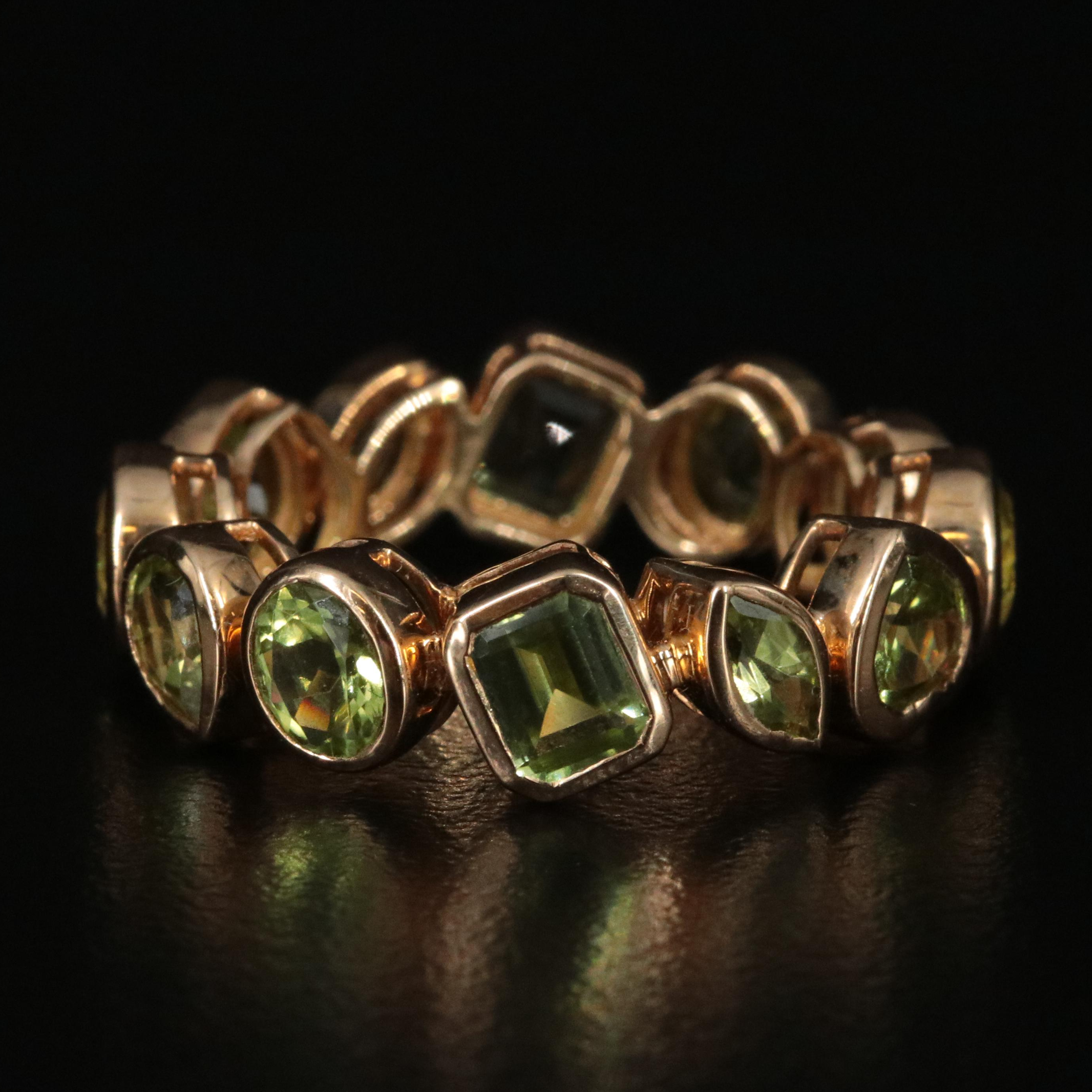 18K Peridot Eternity Band