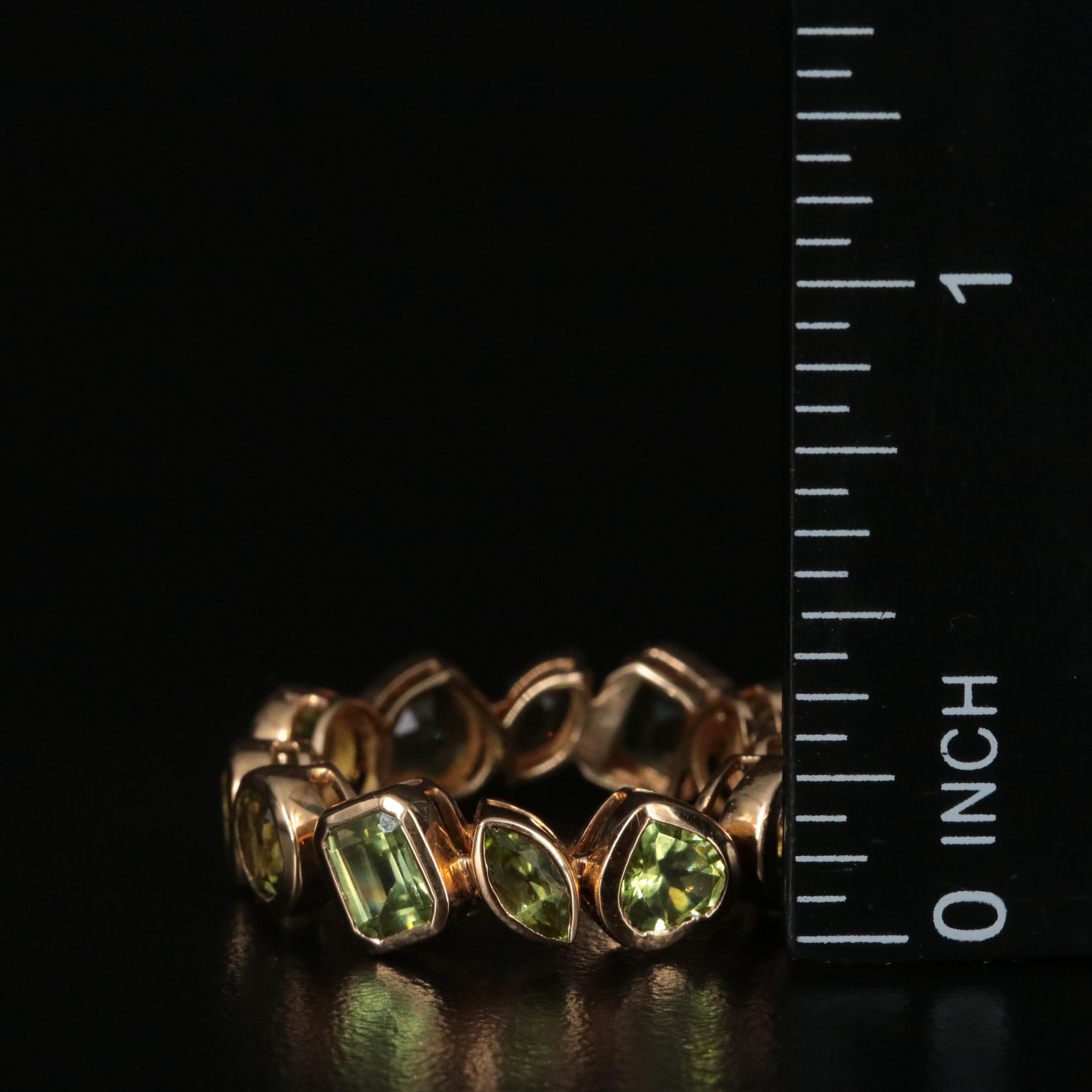 18K Peridot Eternity Band