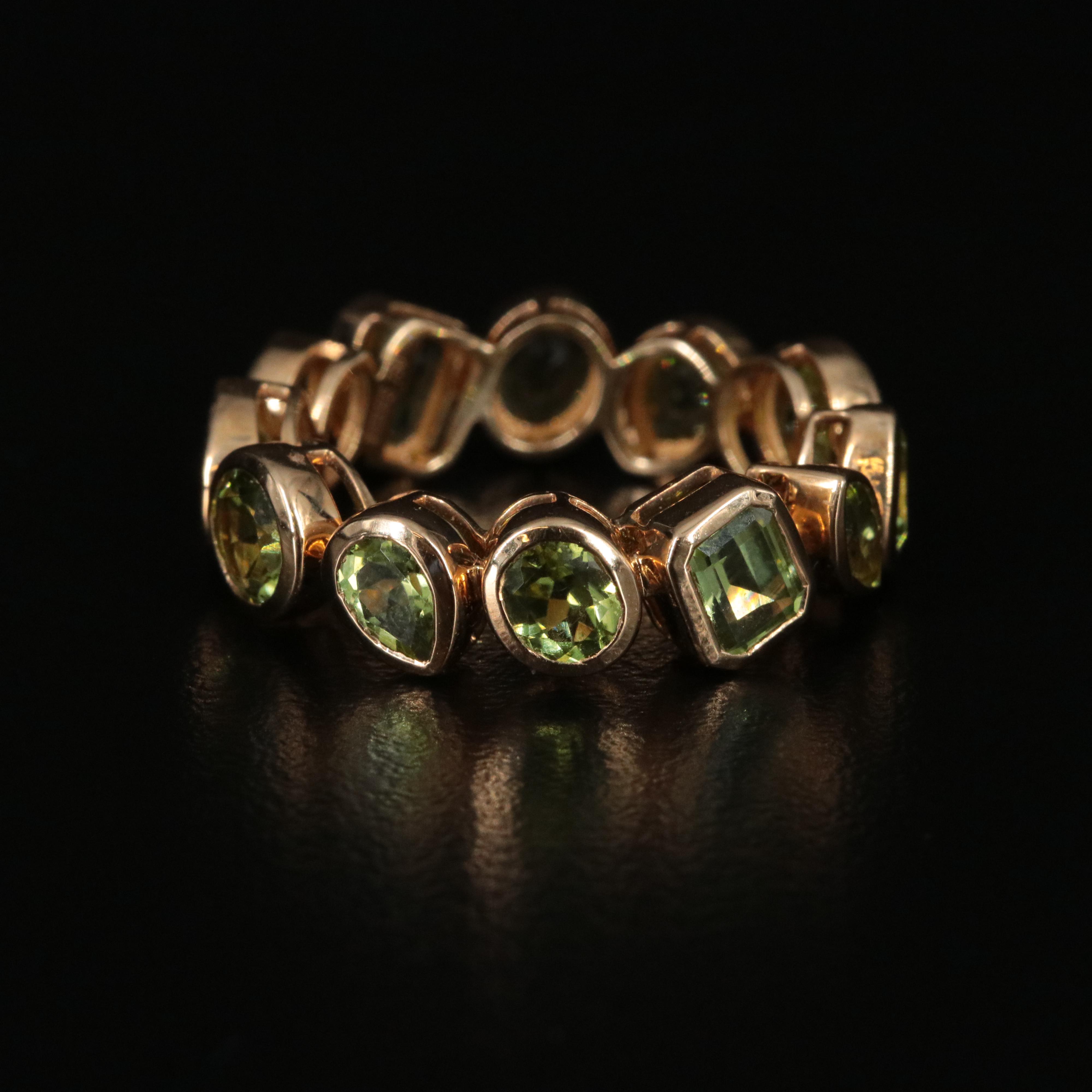 18K Peridot Eternity Band