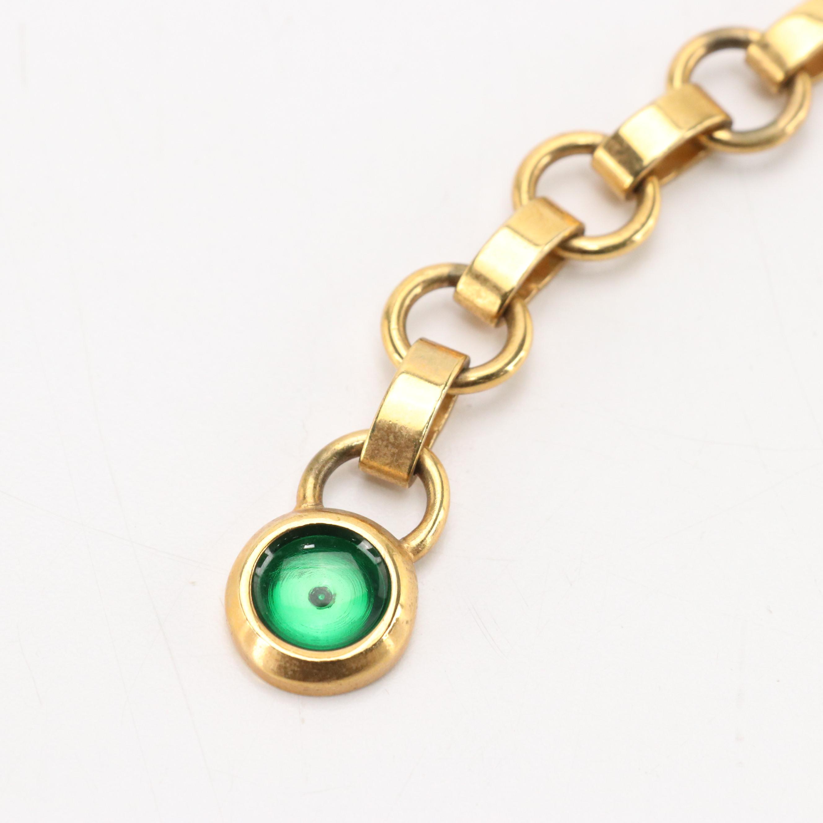 Gucci Vintage Green GG Chain-Link Belt