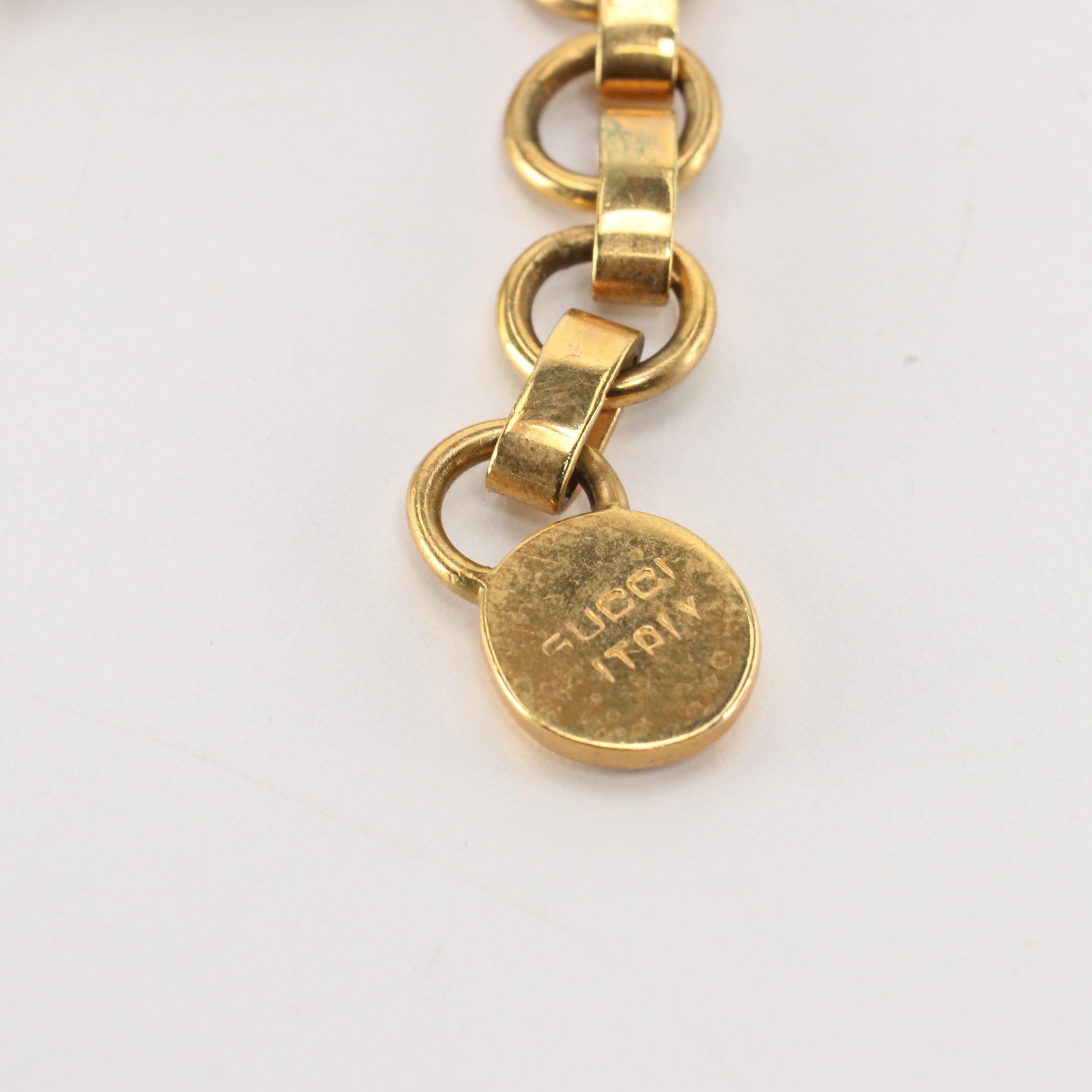 Gucci Vintage Green GG Chain-Link Belt