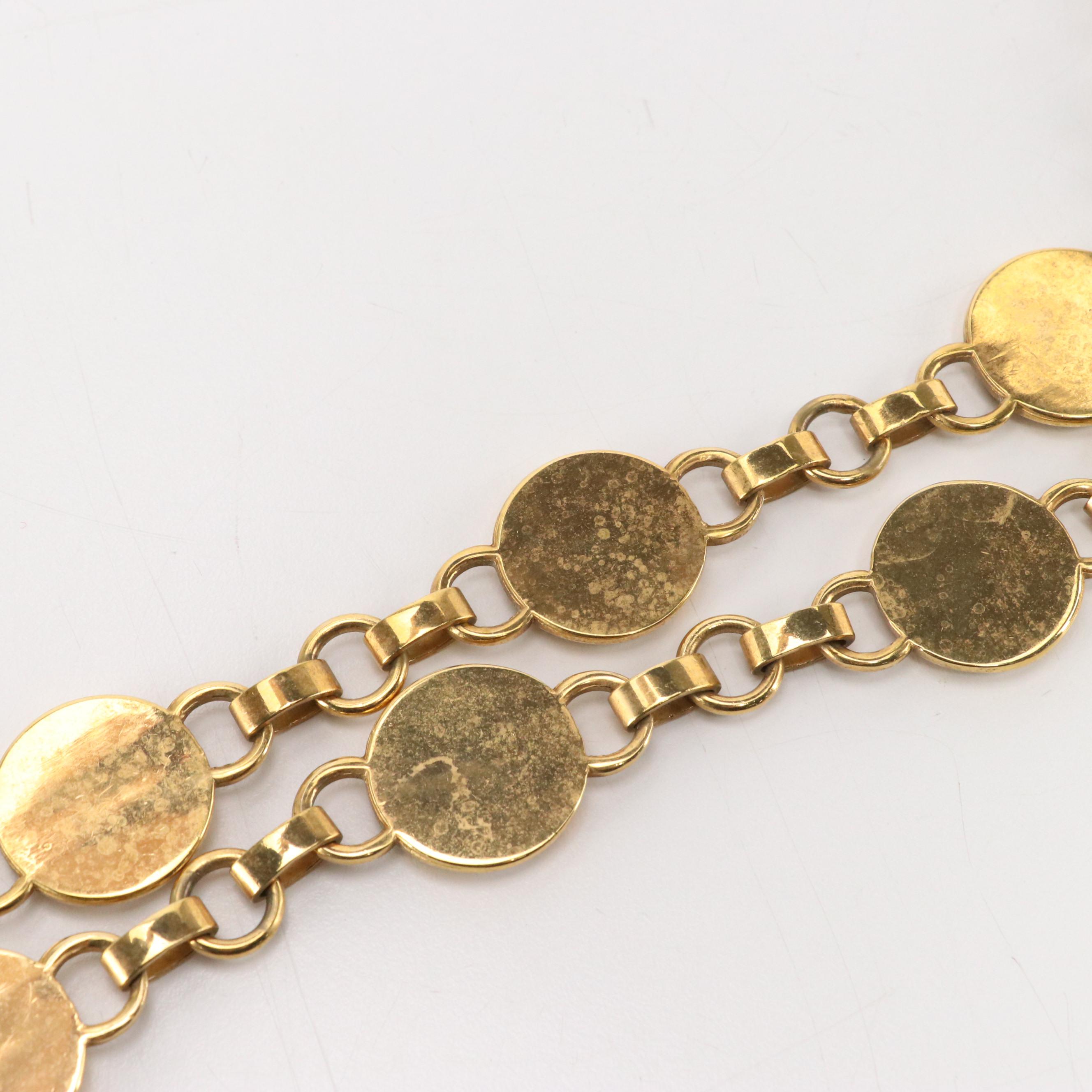 Gucci Vintage Green GG Chain-Link Belt