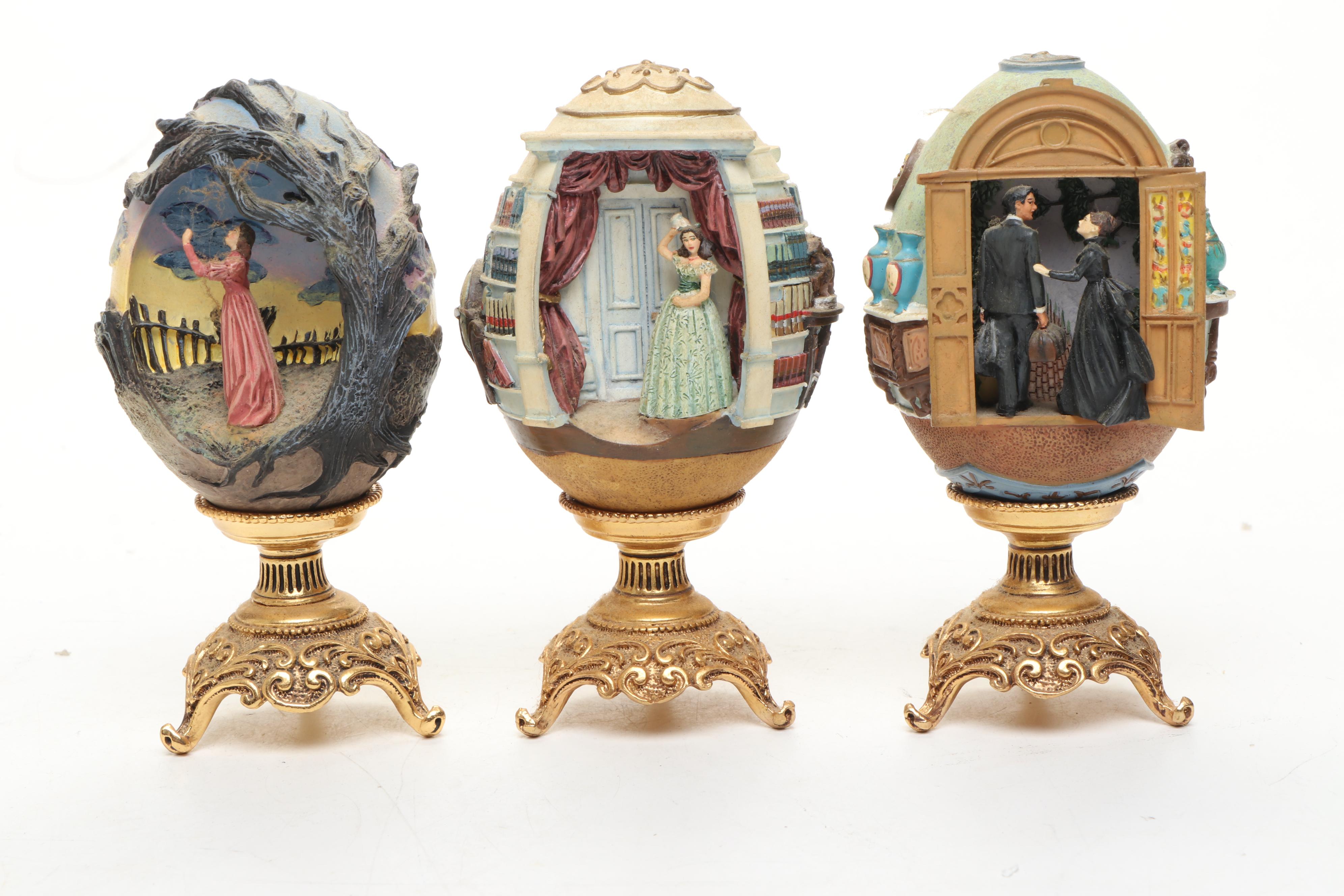 The Franklin Mint "Gone with the Wind" Miniature Egg Collection in Display Case