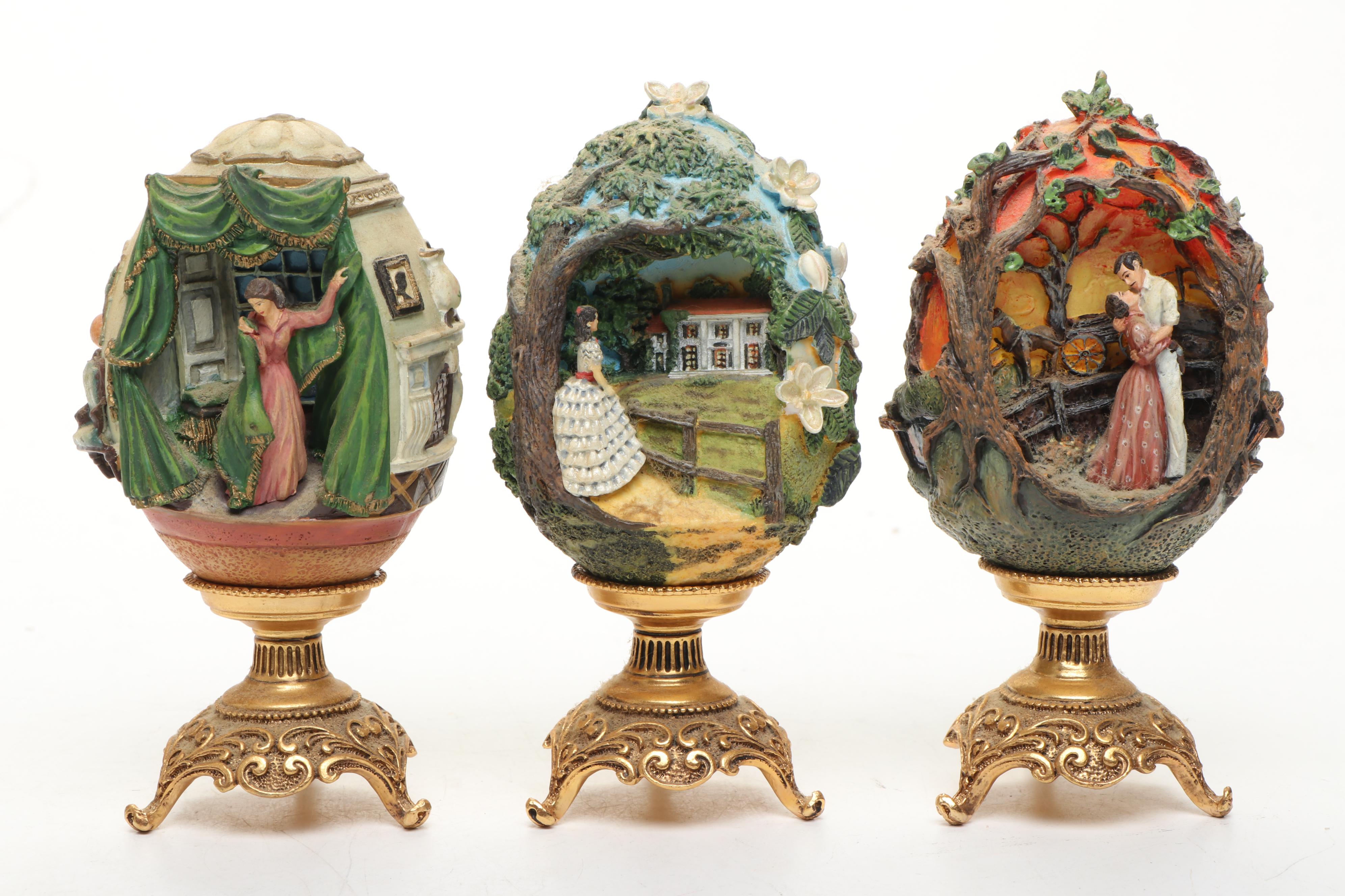 The Franklin Mint "Gone with the Wind" Miniature Egg Collection in Display Case