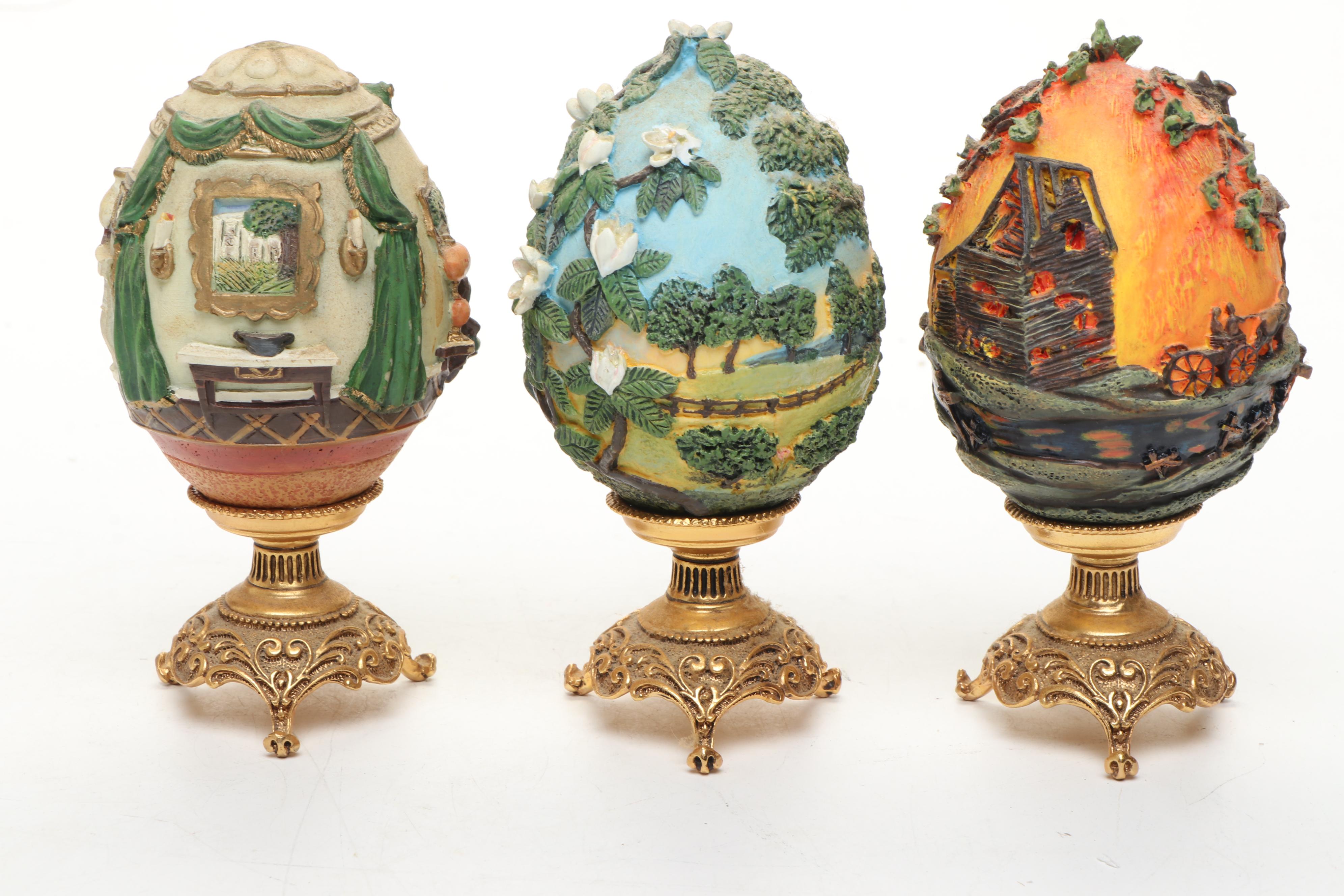 The Franklin Mint "Gone with the Wind" Miniature Egg Collection in Display Case