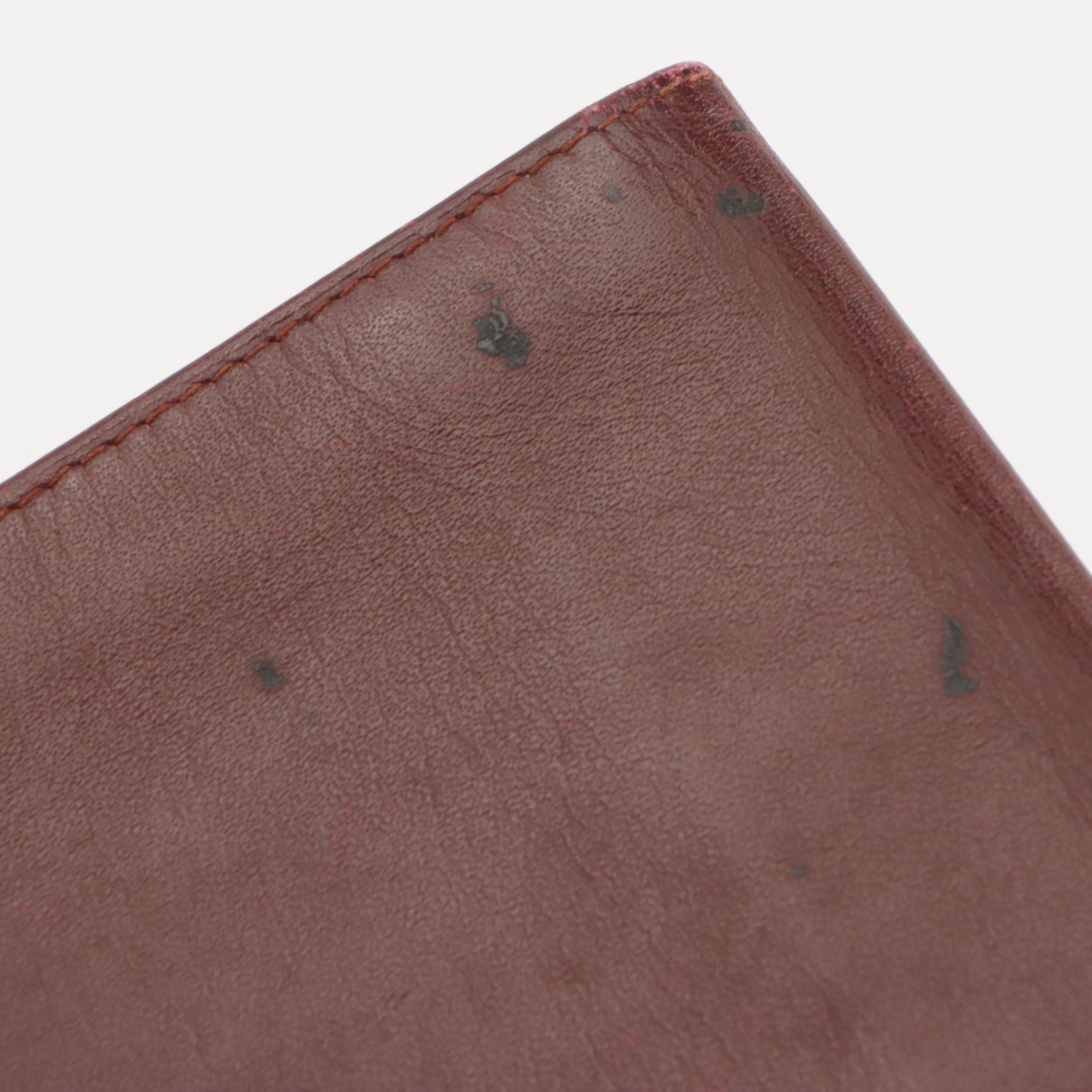 Cartier Bifold Long Wallet in Burgundy Leather