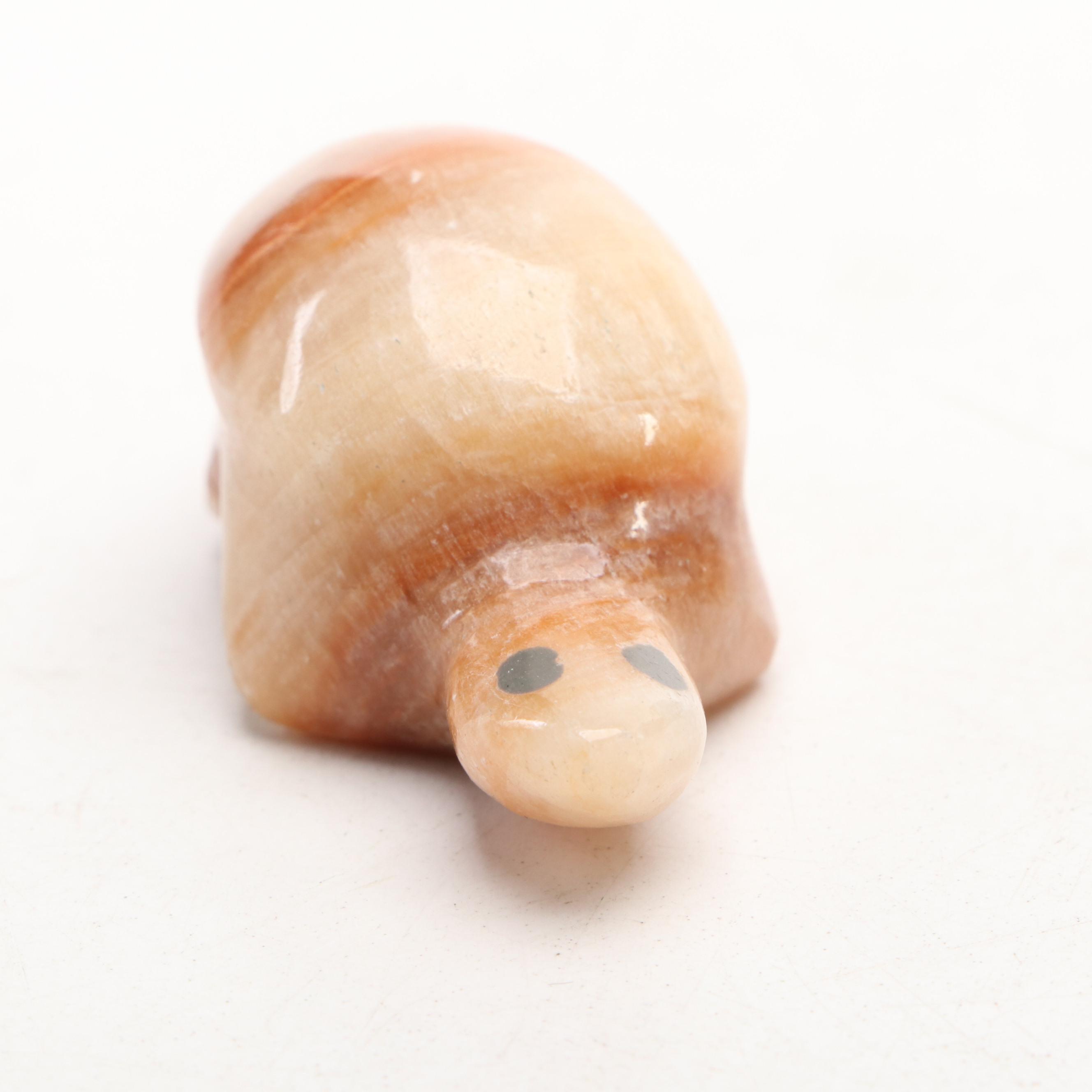 Hand-Carved Wooden and Stone Turtle Figures