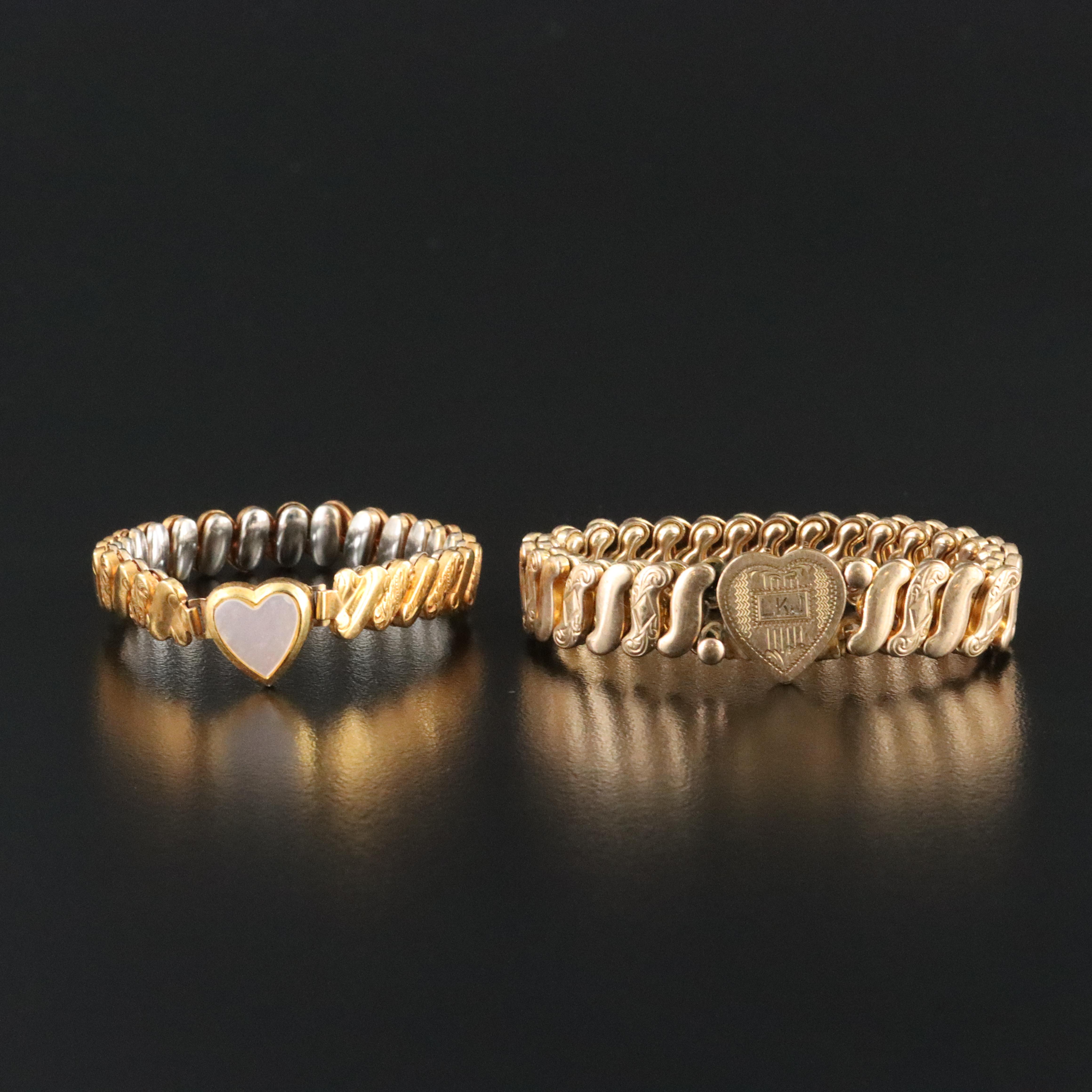 Vintage Sweetheart Bracelets with Mother-of-Pearl