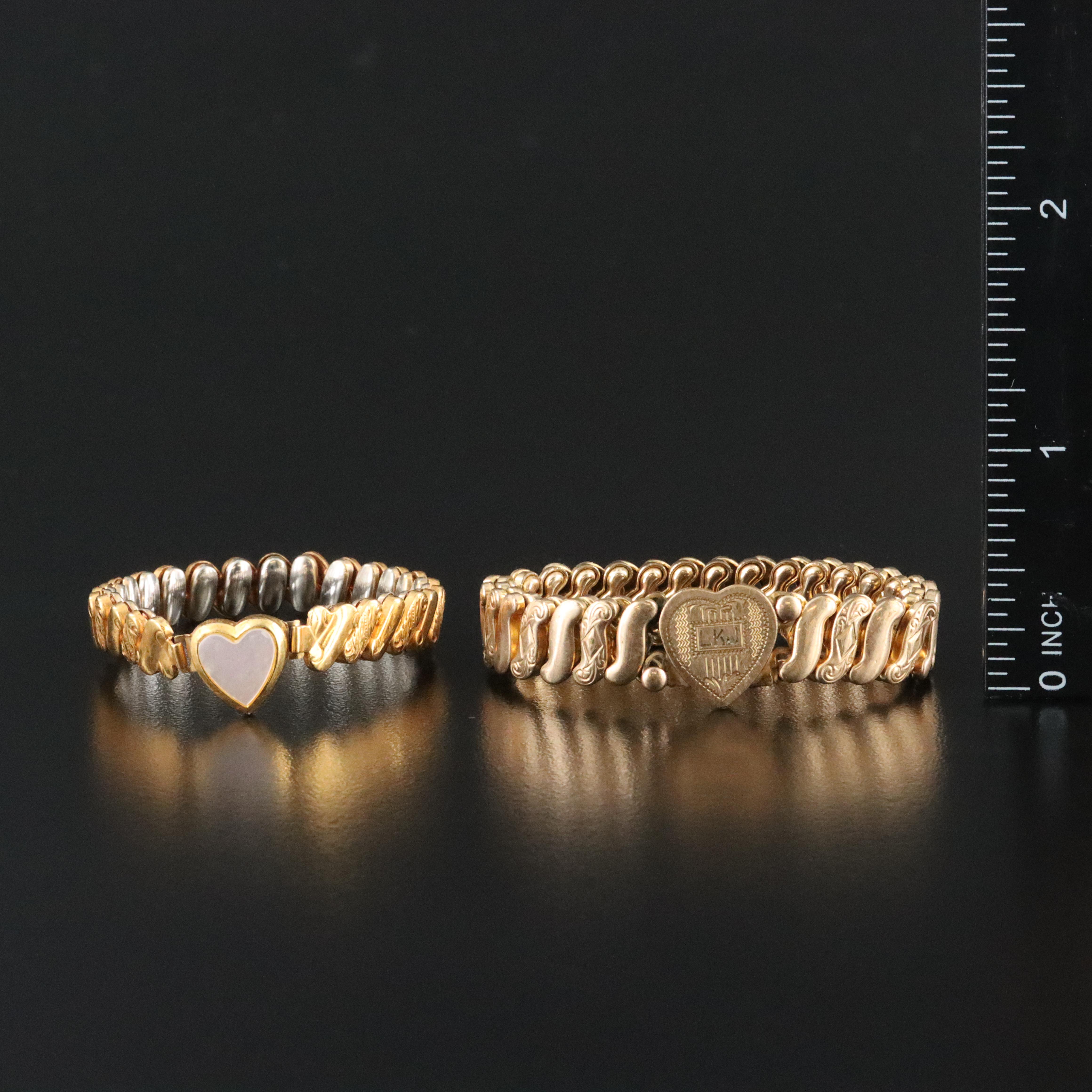 Vintage Sweetheart Bracelets with Mother-of-Pearl