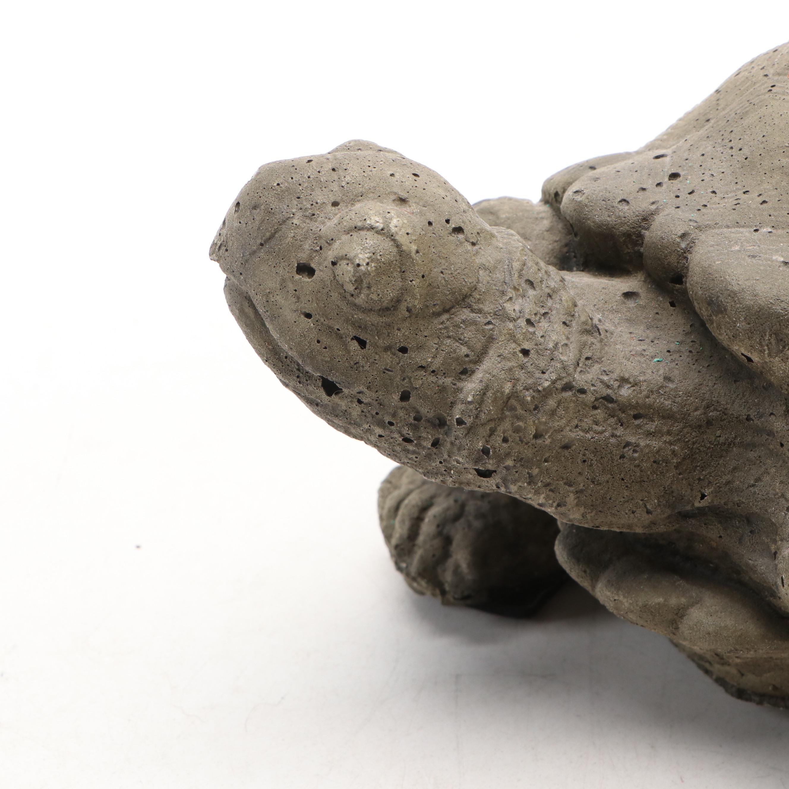 Hand-Carved Wooden and Stone Turtle Figures